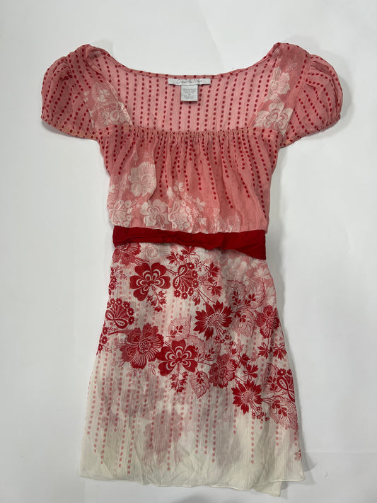 Pink Floral Chiffon Babydoll Top