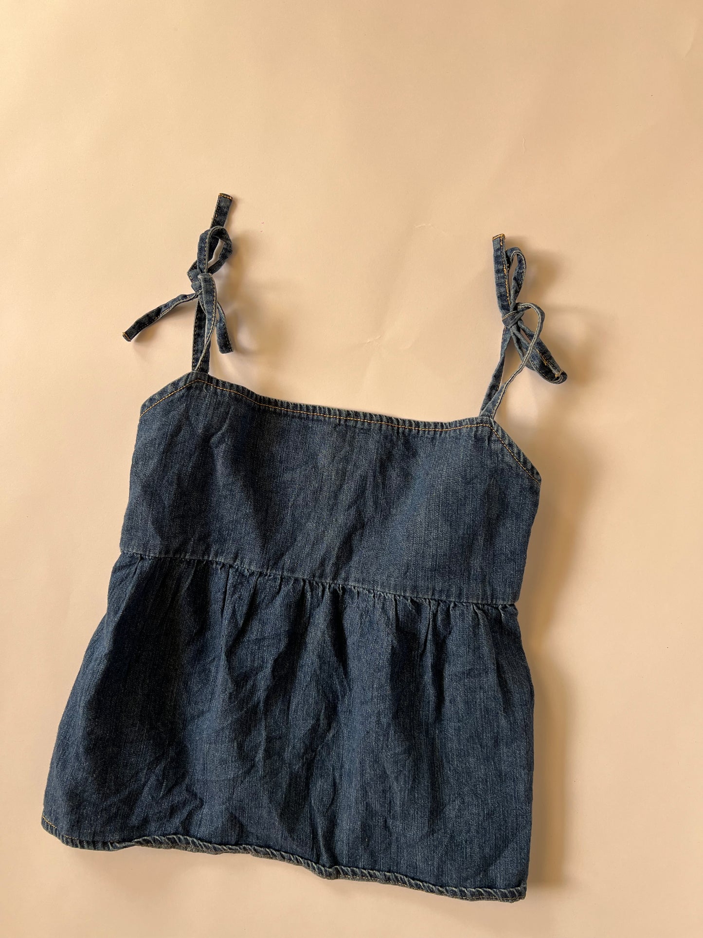 Denim baby doll top