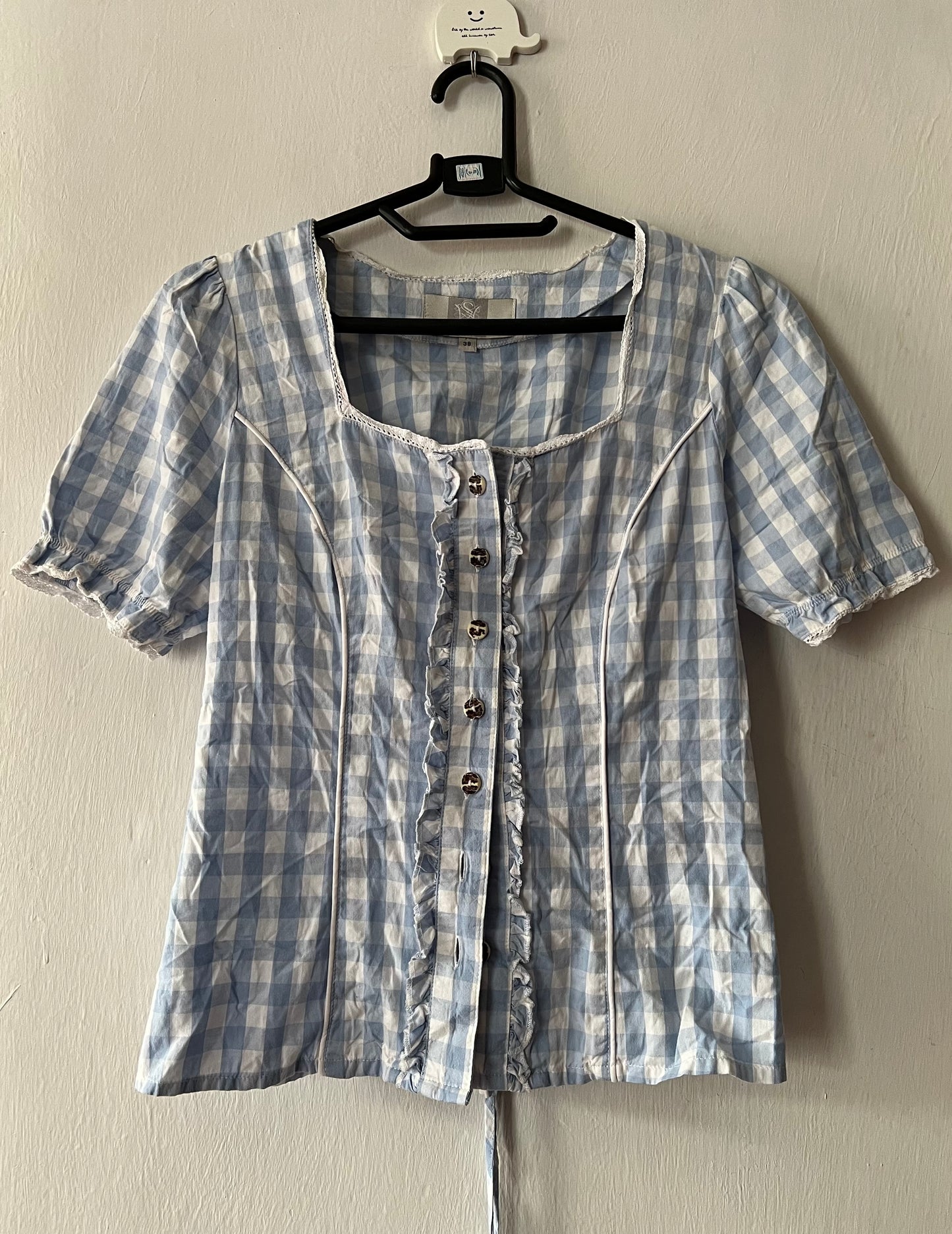 Gingham button down top
