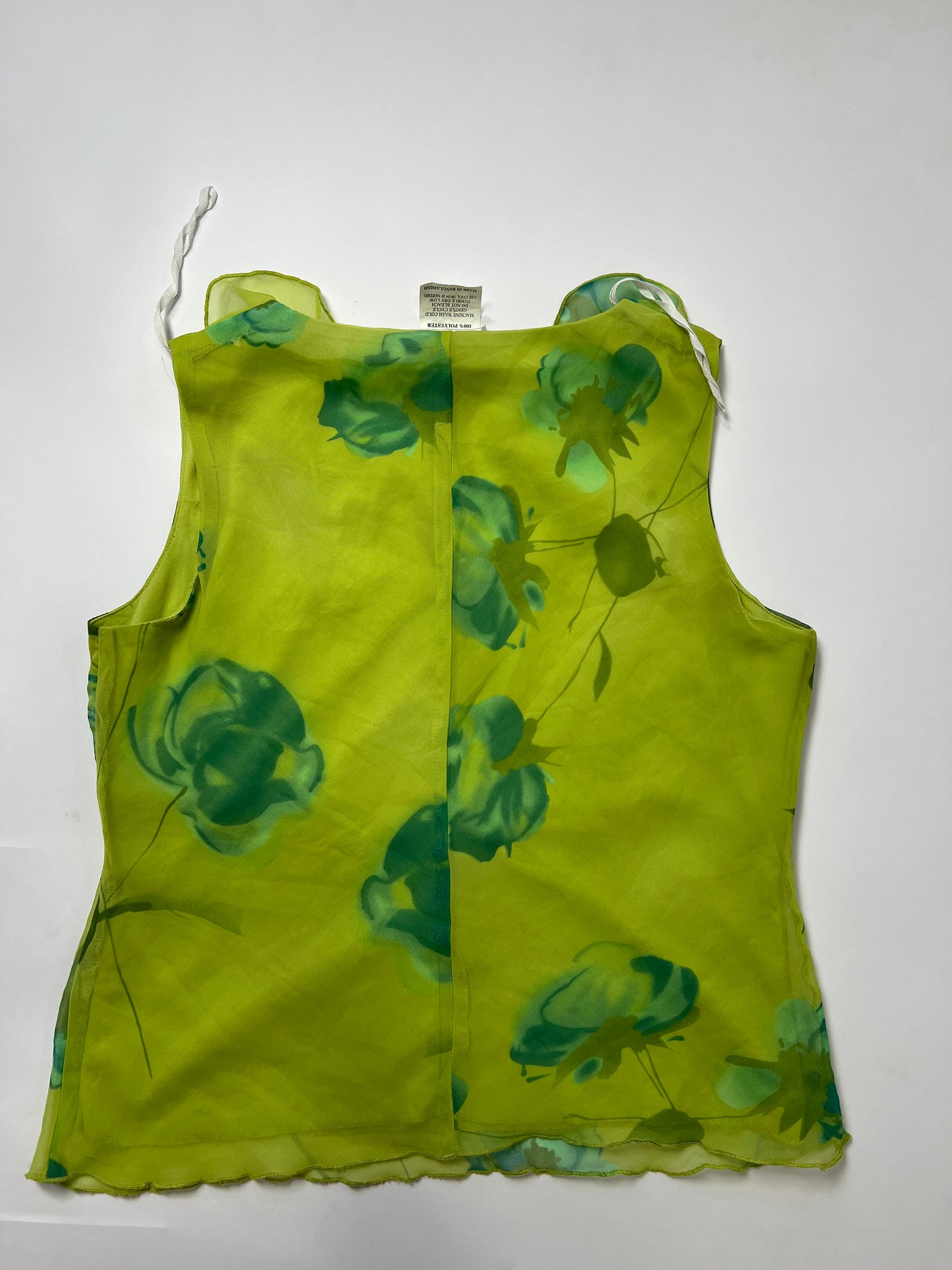 Vintage Floral Chiffon Ruffle Top