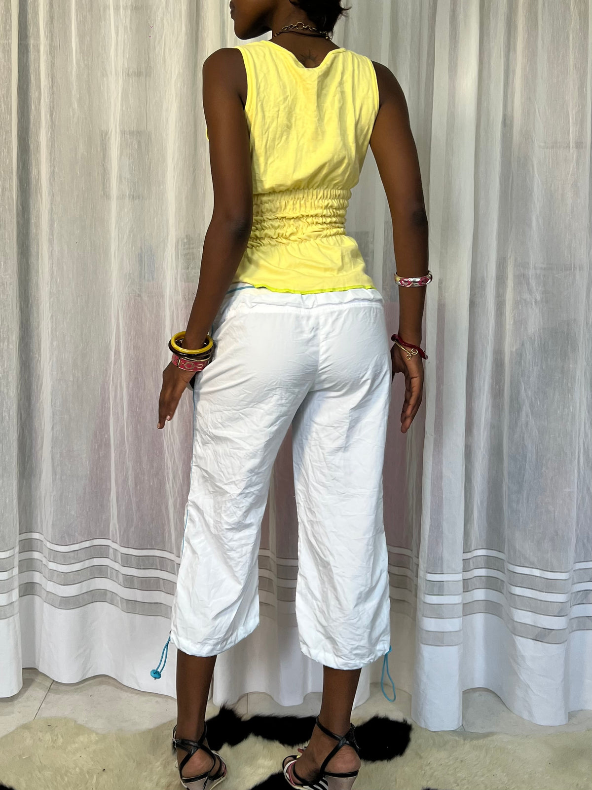 Graphic peplum top