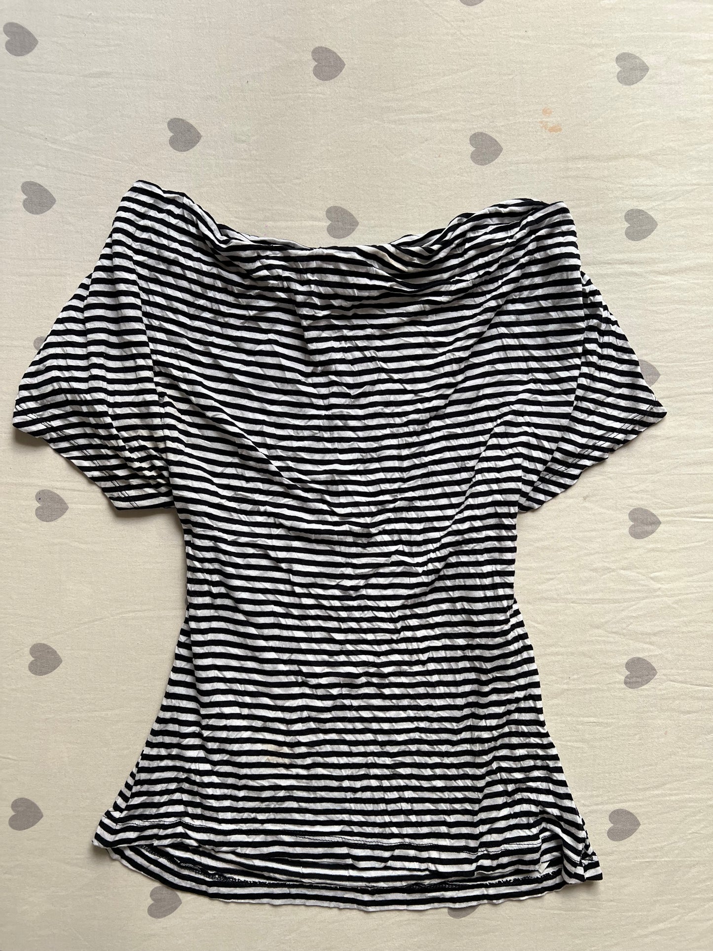 Striped off the shoulder top