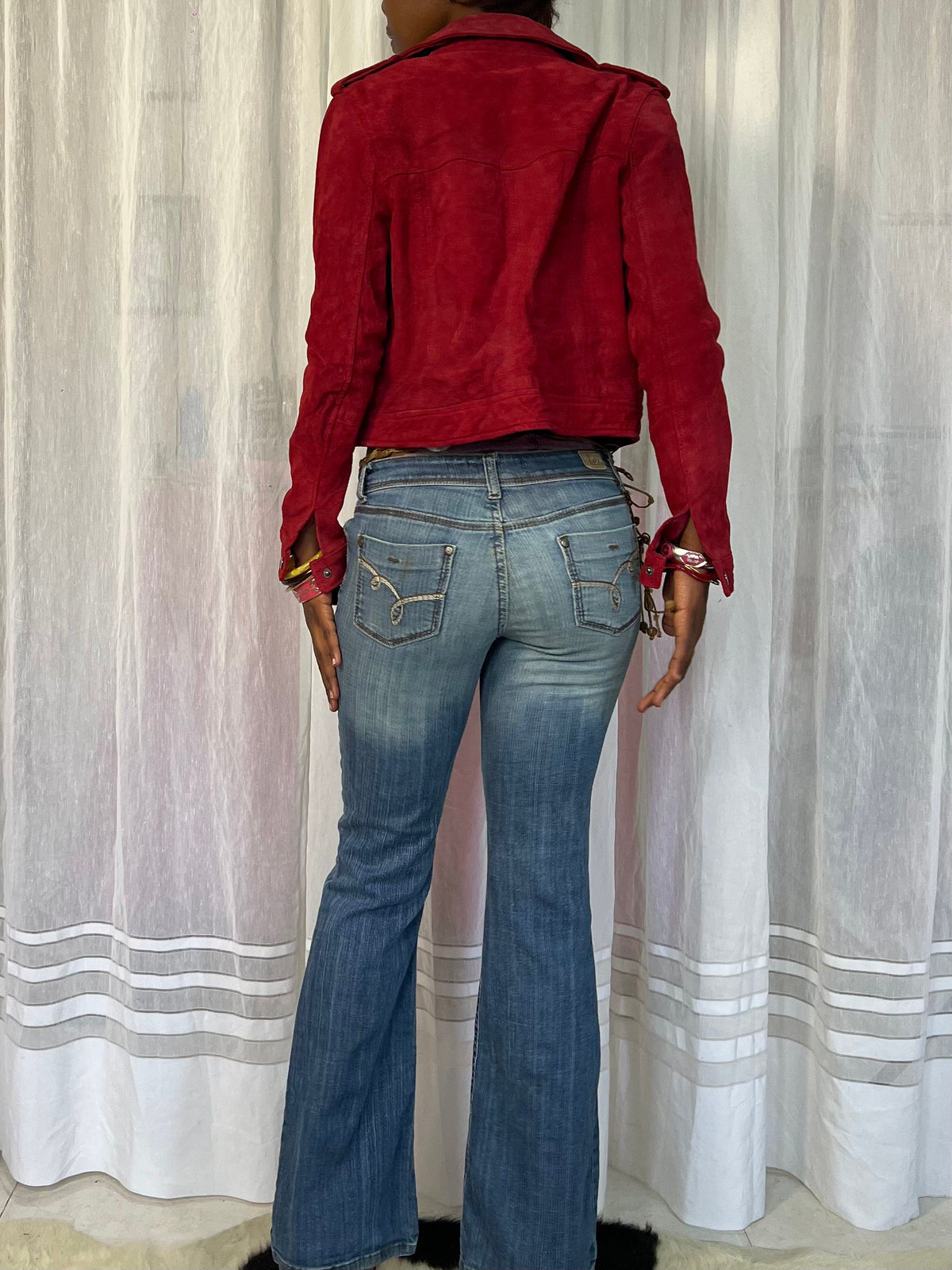 Burgundy Suede Leather Jacket