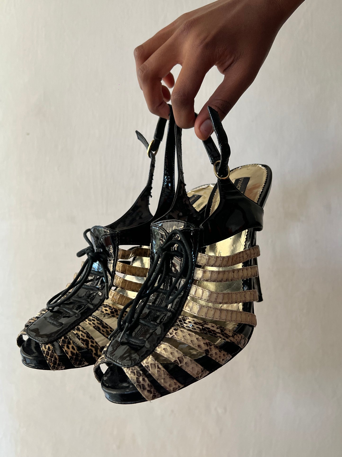 Snake Skin print  Gladiator Heels