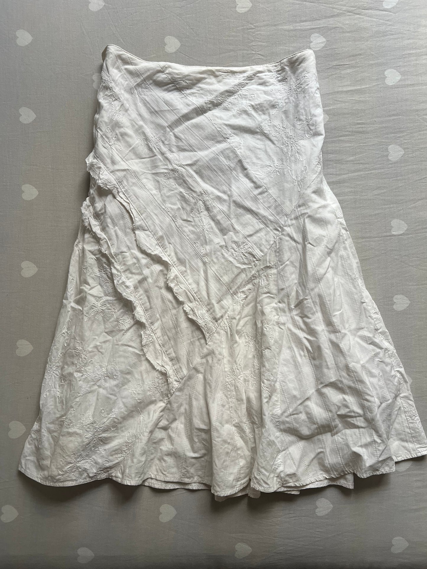 Asymmetrical cotton midi skirt