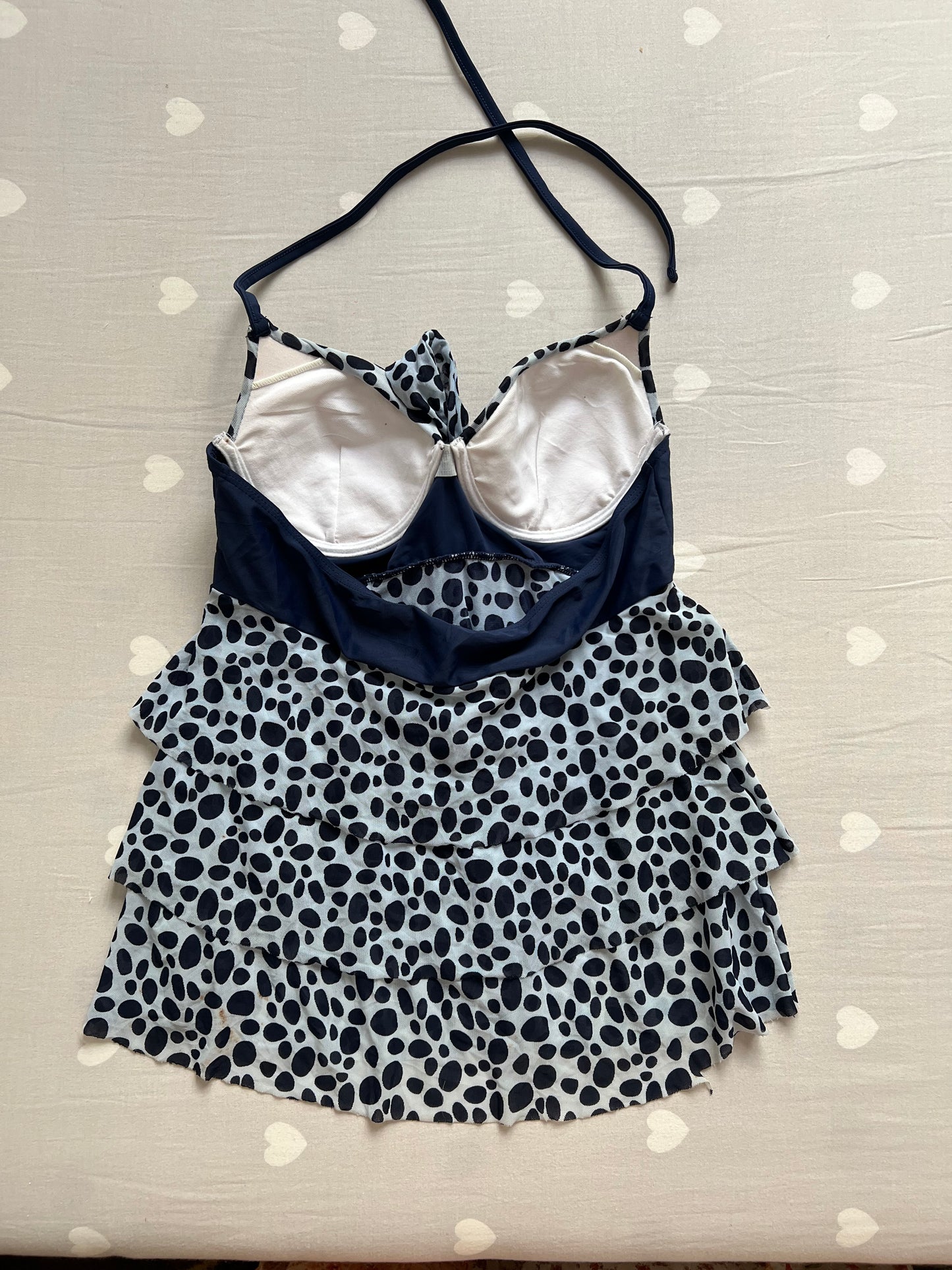 Ruffled mesh halter top