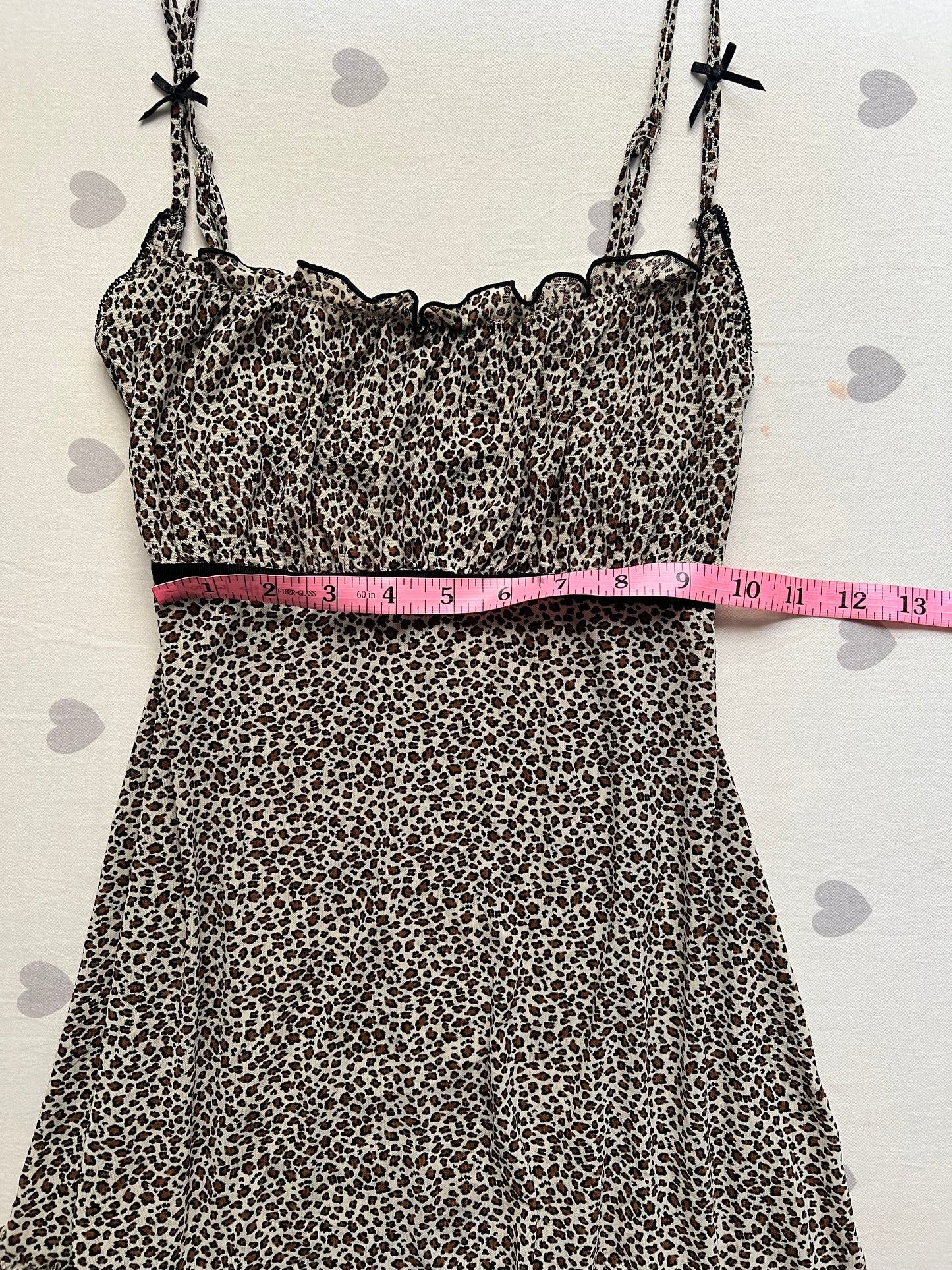 Y2k leopard print baby dol slip dress