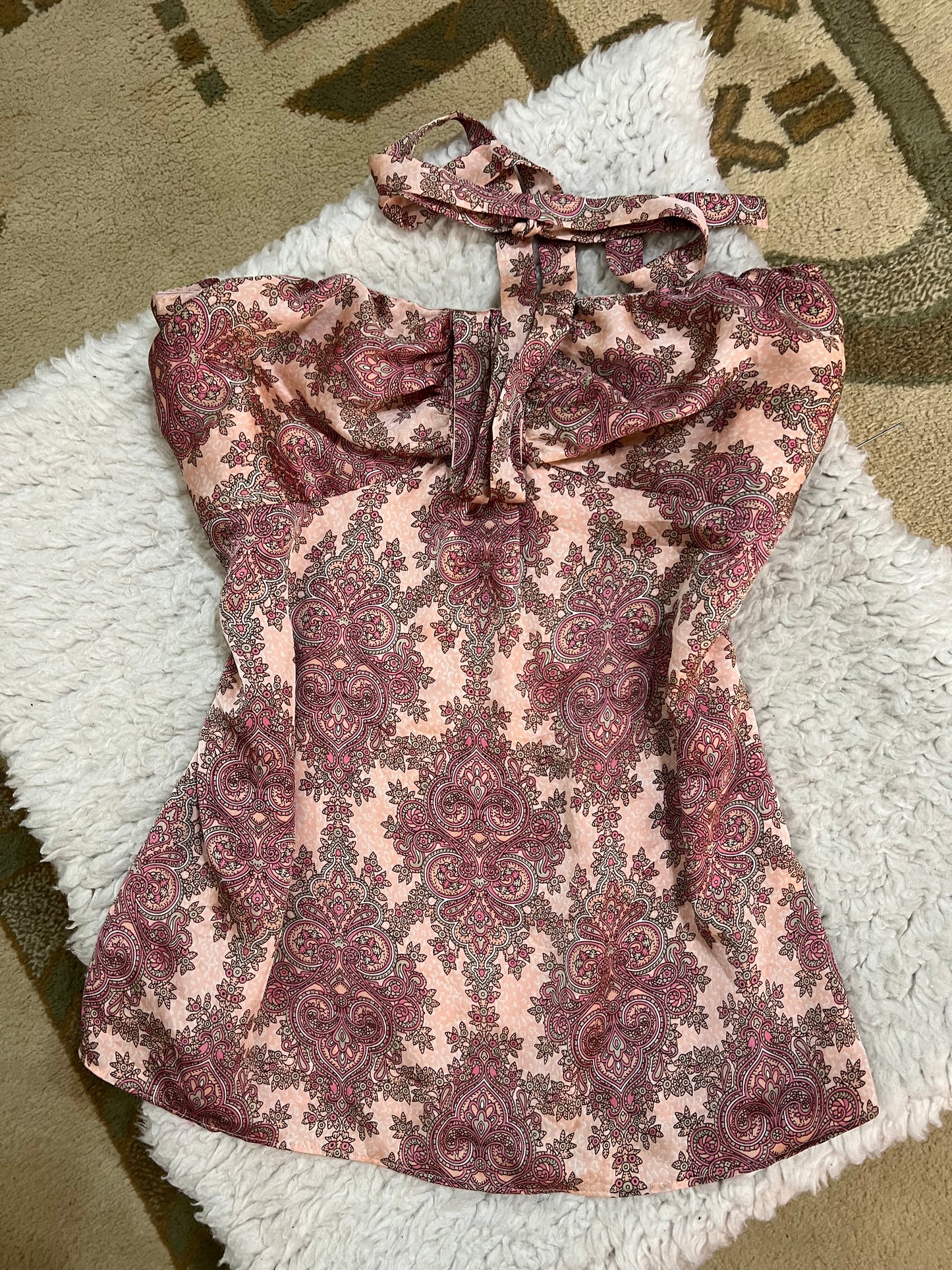 Paisley Halter Babydoll Top