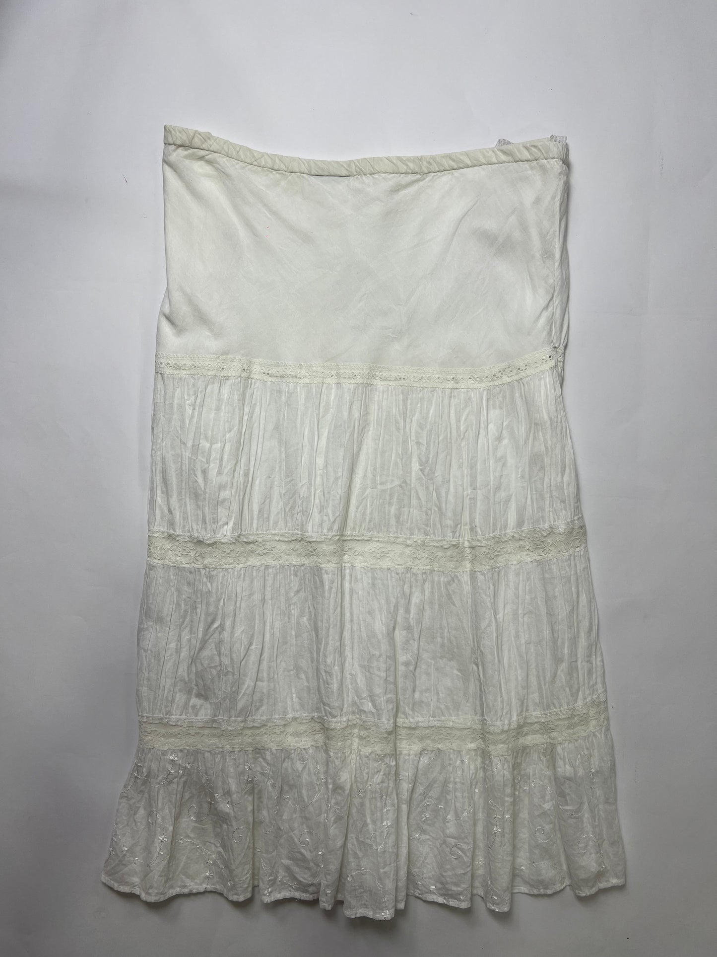 White Tiered Maxi Skirt