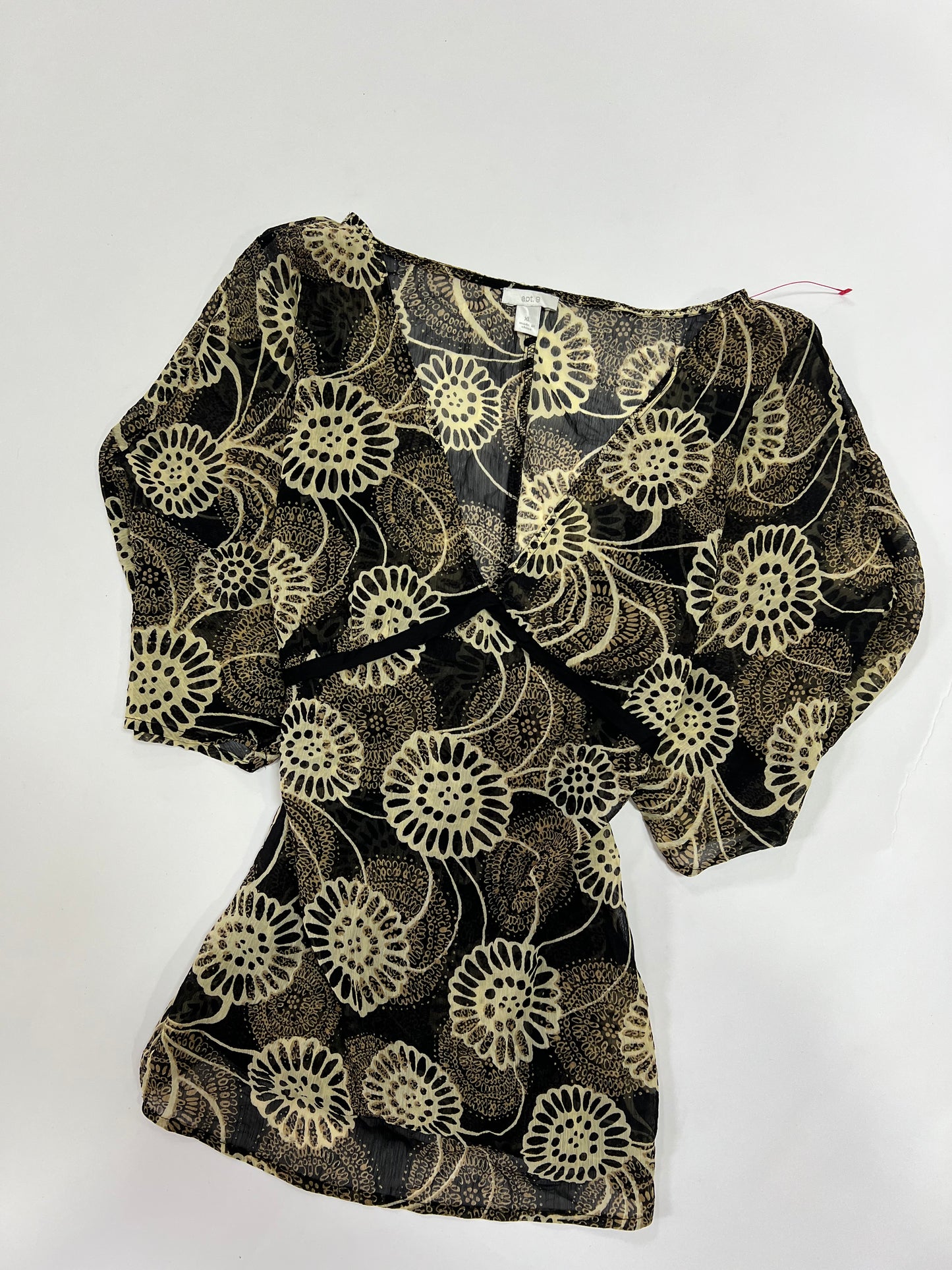Floral bell sleeve top