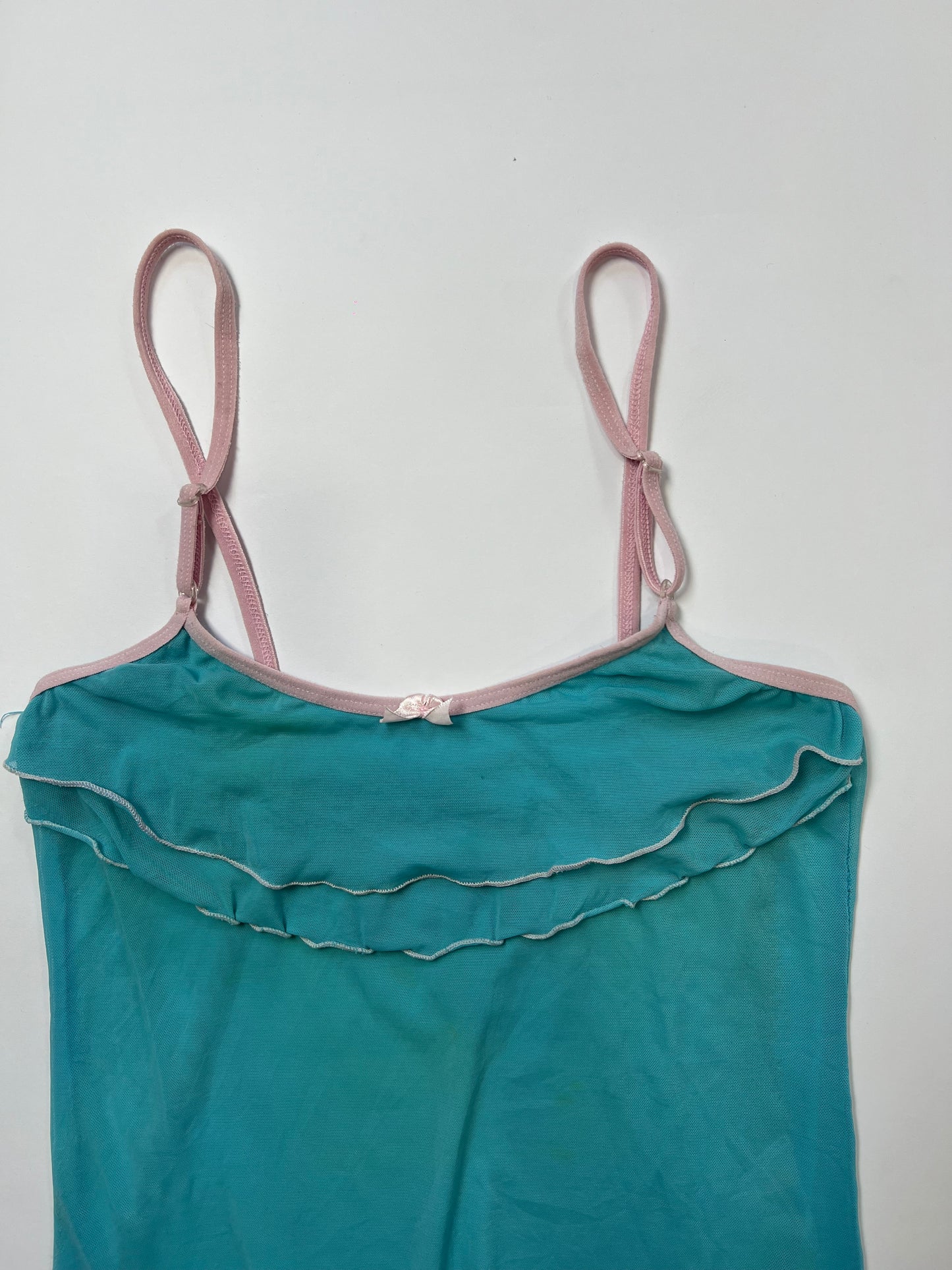 Aqua Ruffle Mesh Cami