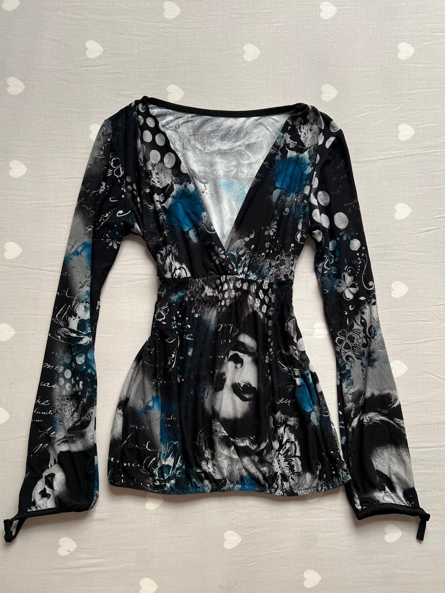 Graphic y2k baby doll top