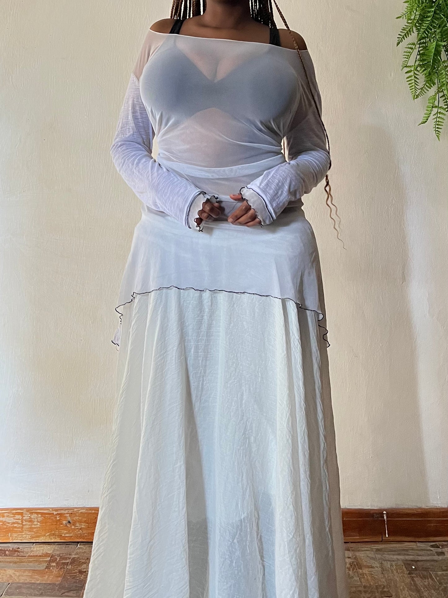 Sheer asymmetrical dress