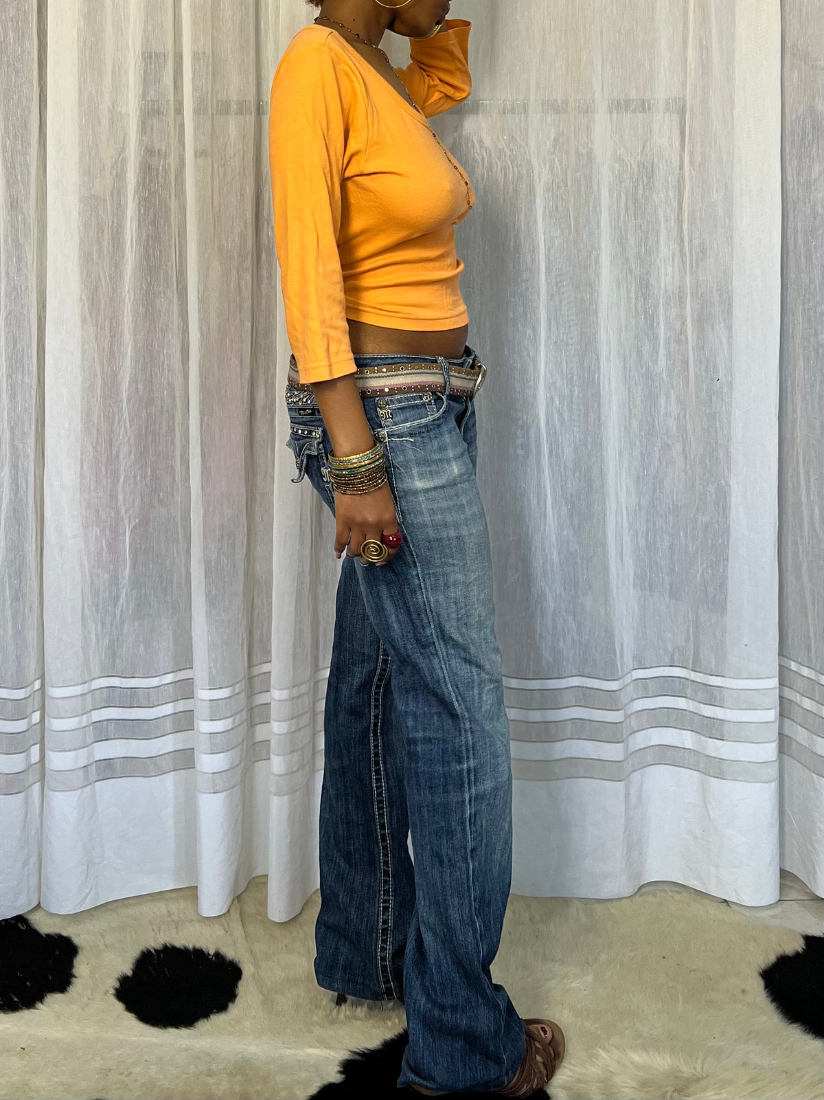 Orange Long Sleeve Top