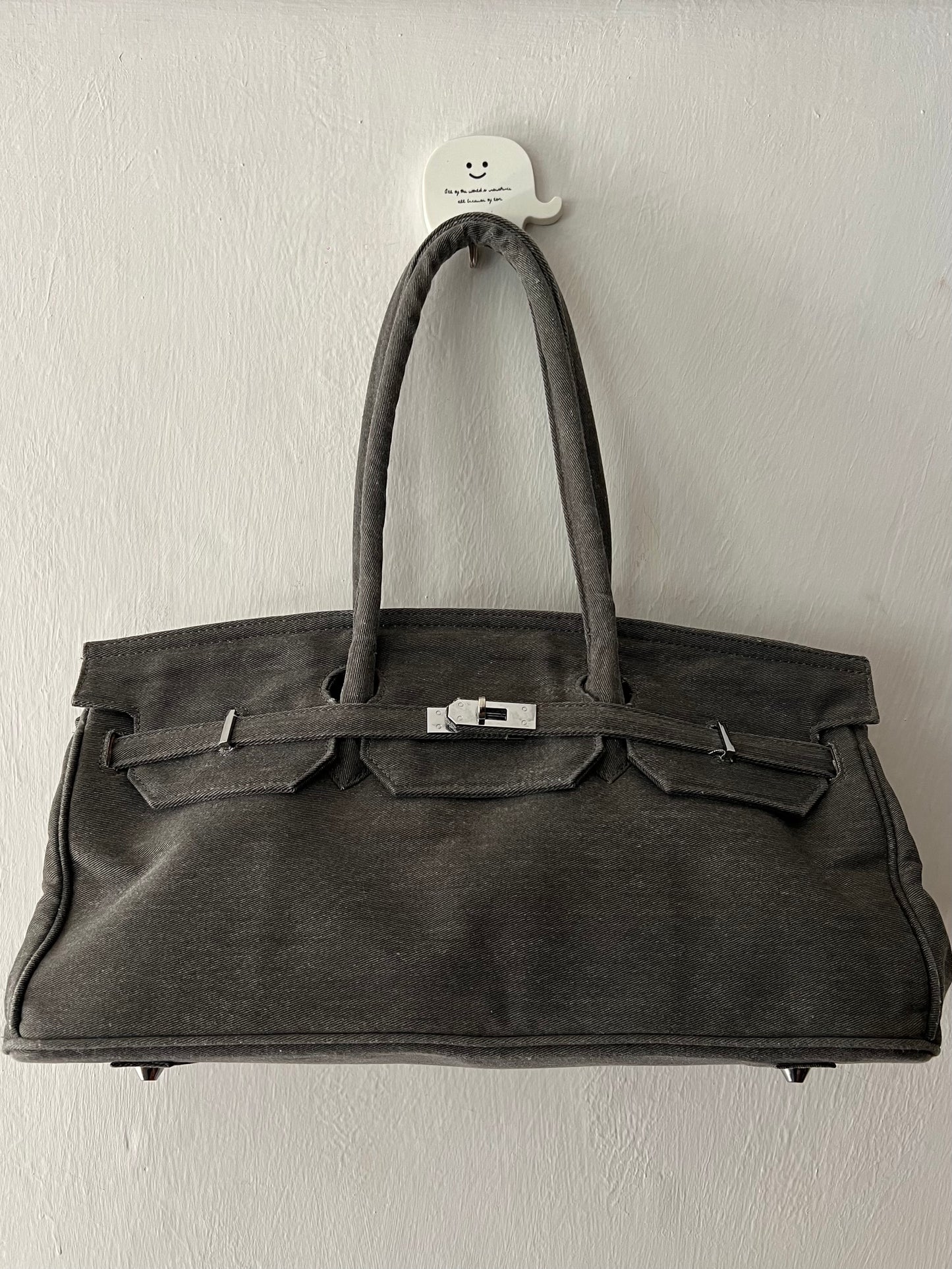 Birkin Inspired Canvas Shoulder Bag