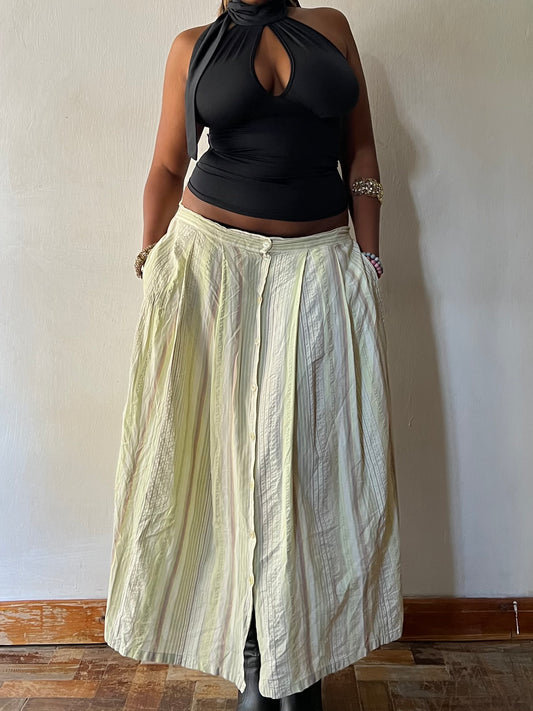 Reworked button down maxi skirt