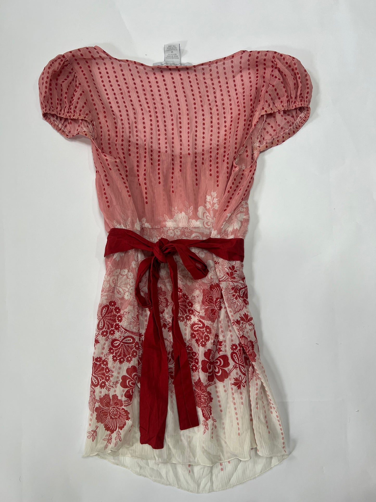 Pink Floral Chiffon Babydoll Top