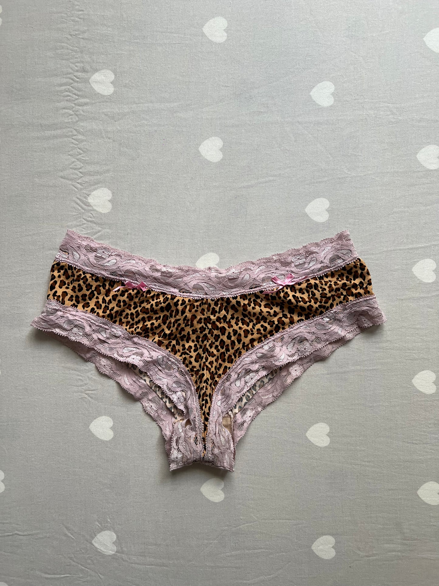 Leopard Print Lace Trim Panties