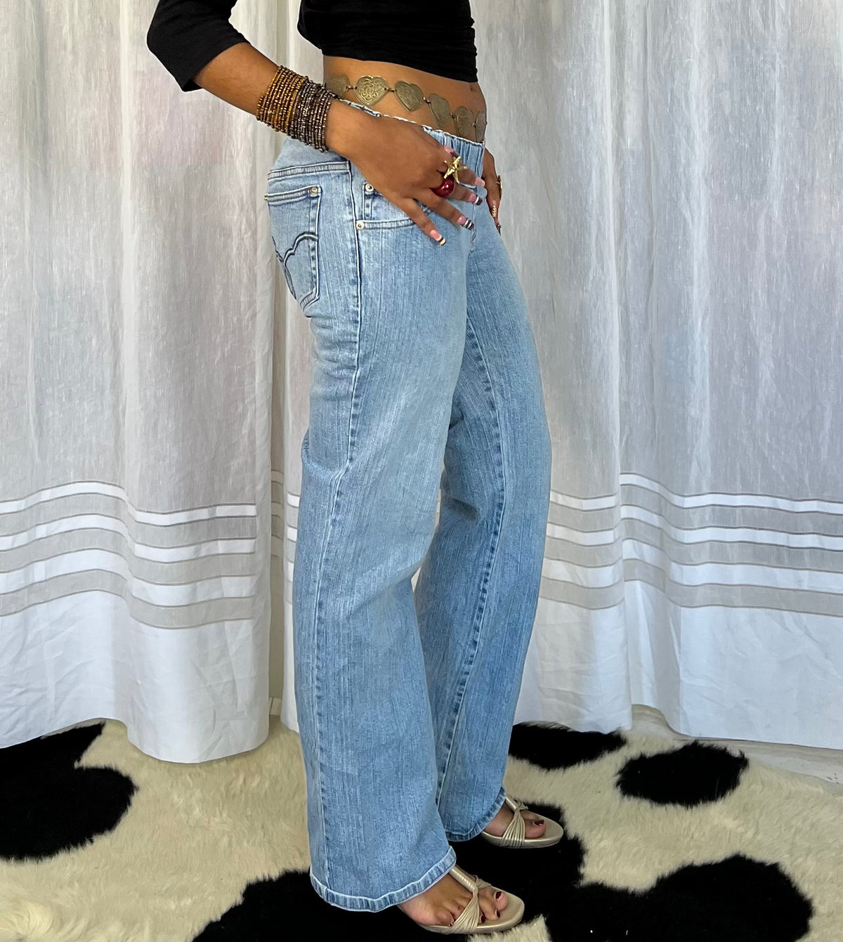 Y2K Light Wash Straight-Leg Jeans