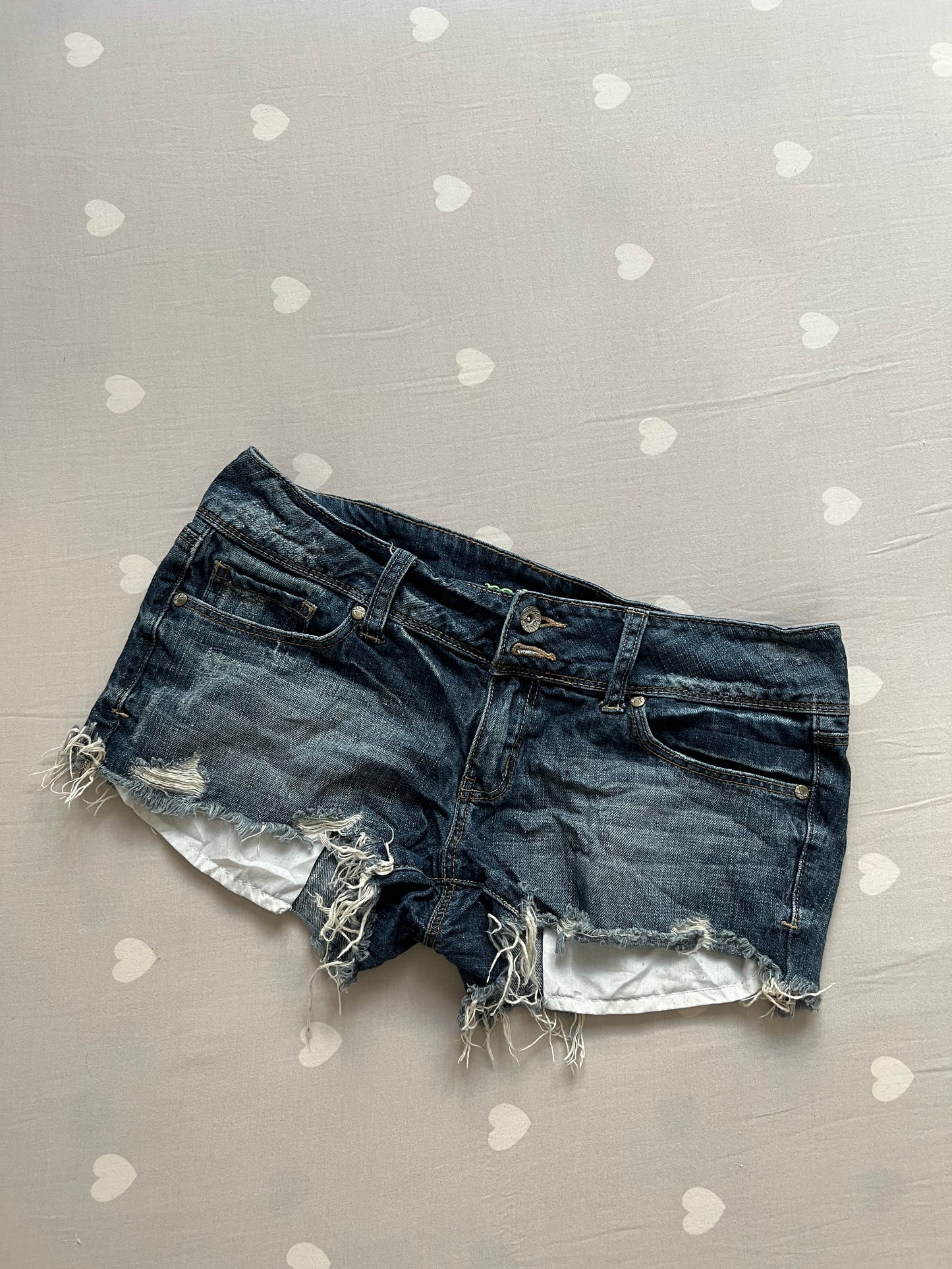 Distressed Y2k denim shorts