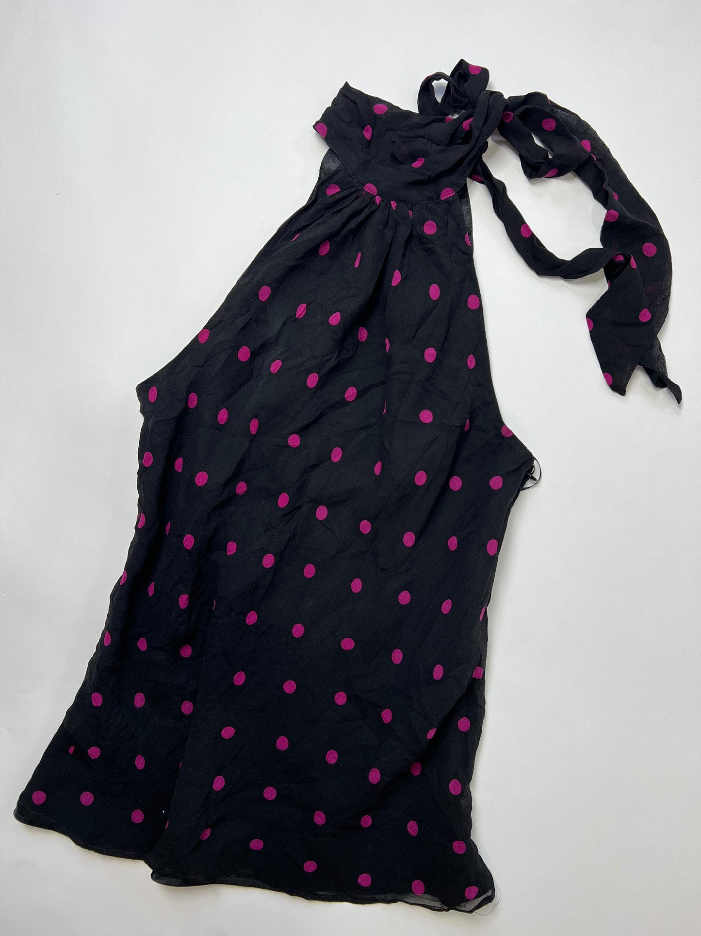 Polka Dot Chiffon Halter Top