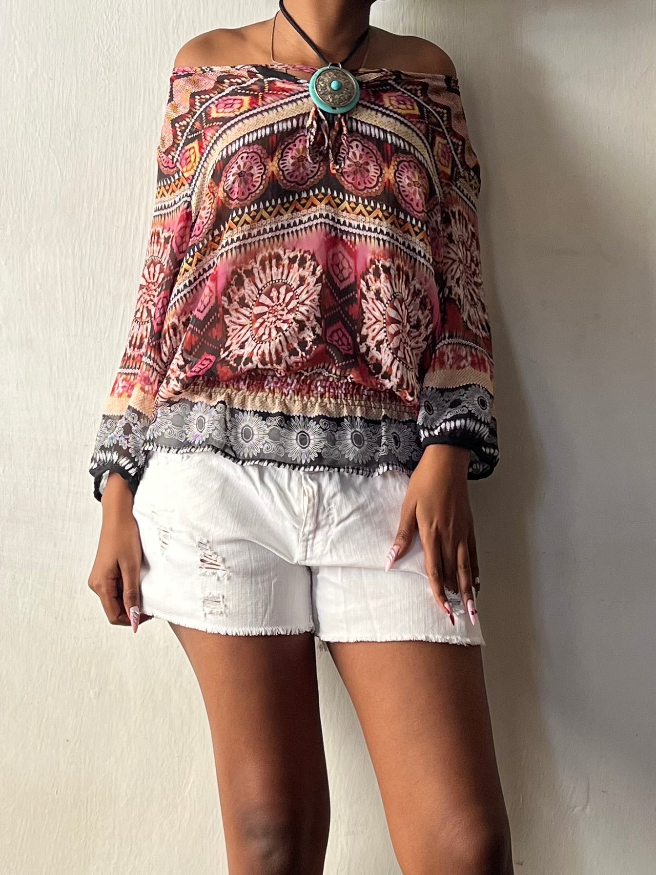 Off the shoulder boho top