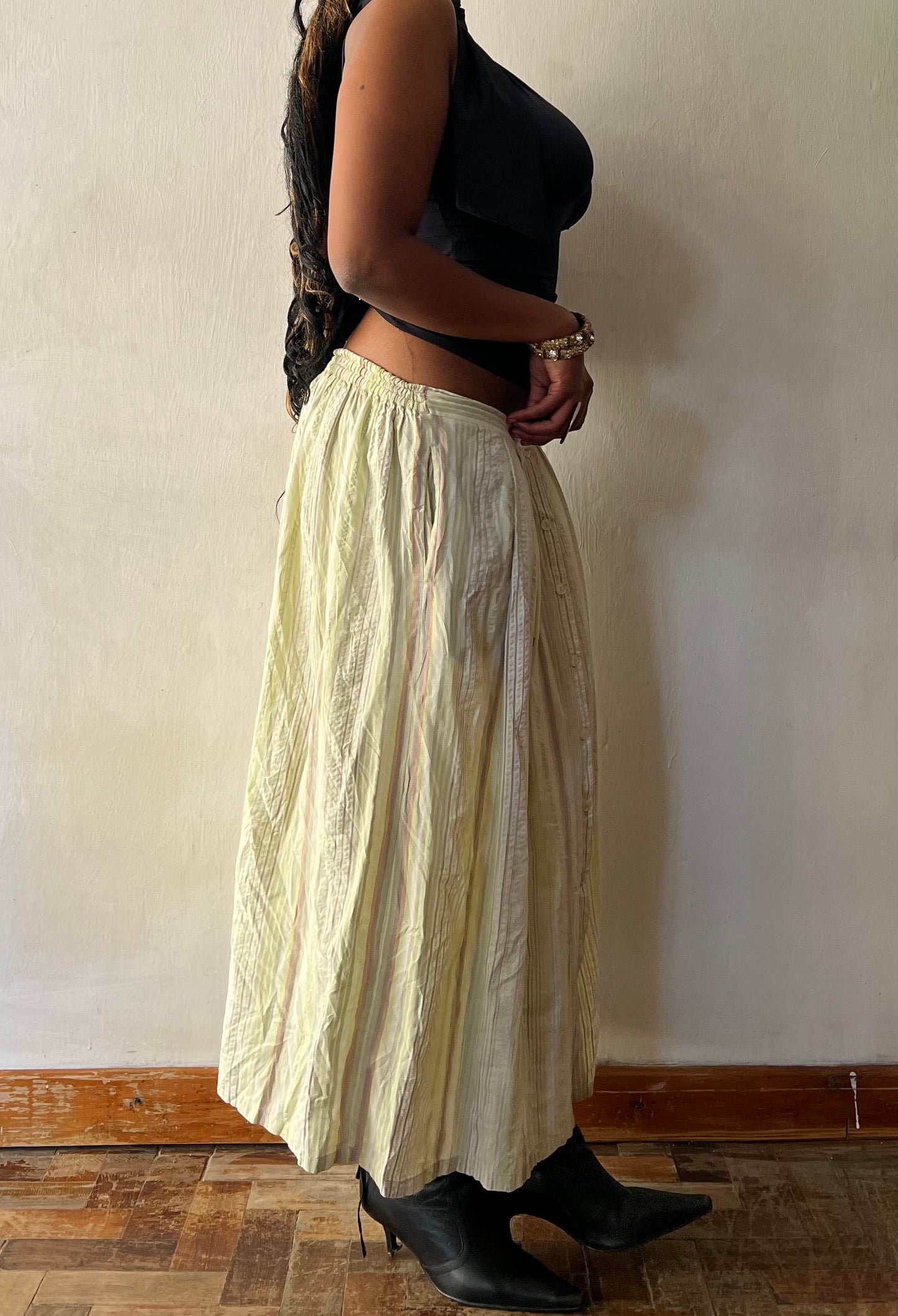 Reworked button down maxi skirt