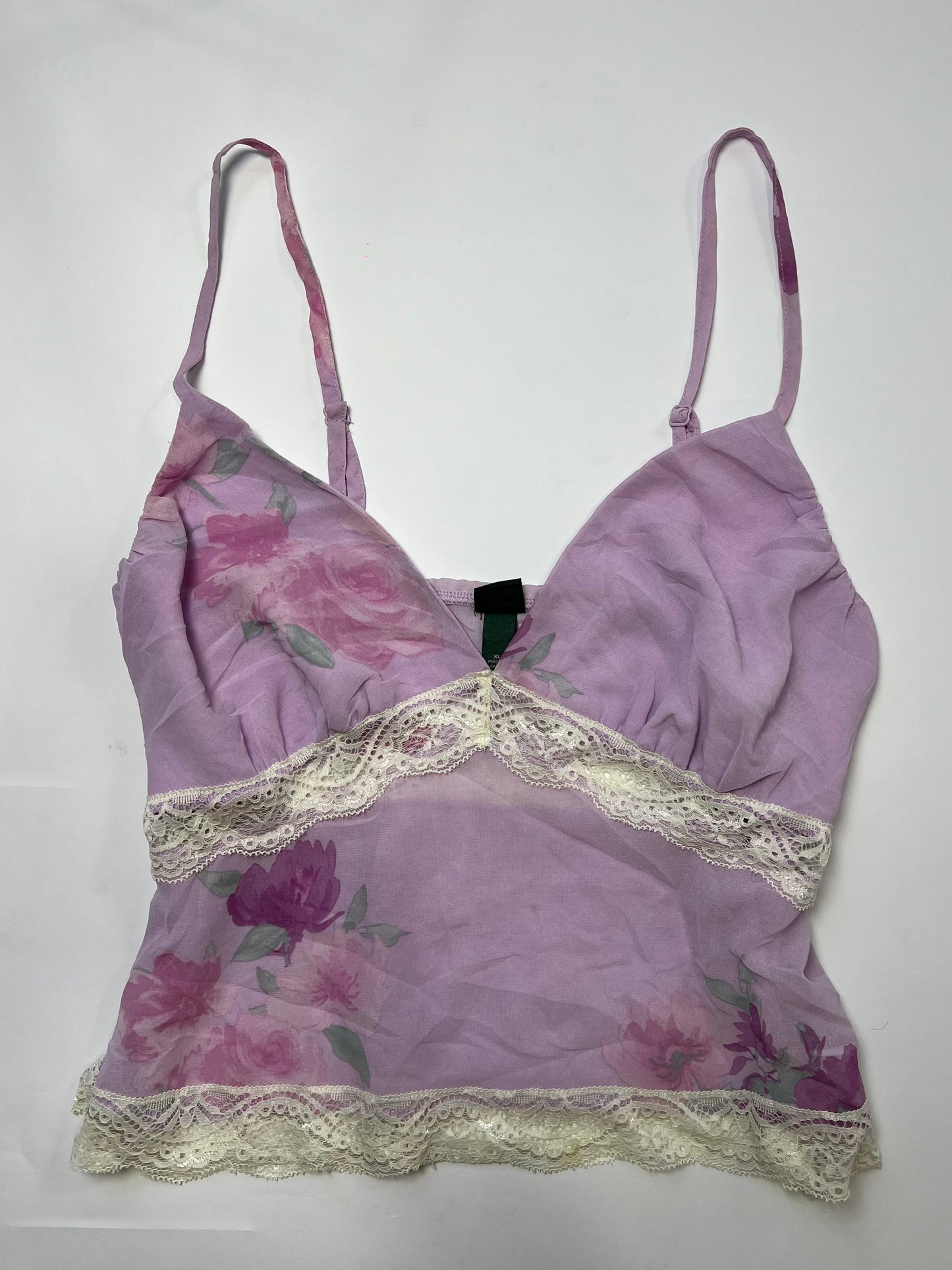 Lilac Floral lace trim cami