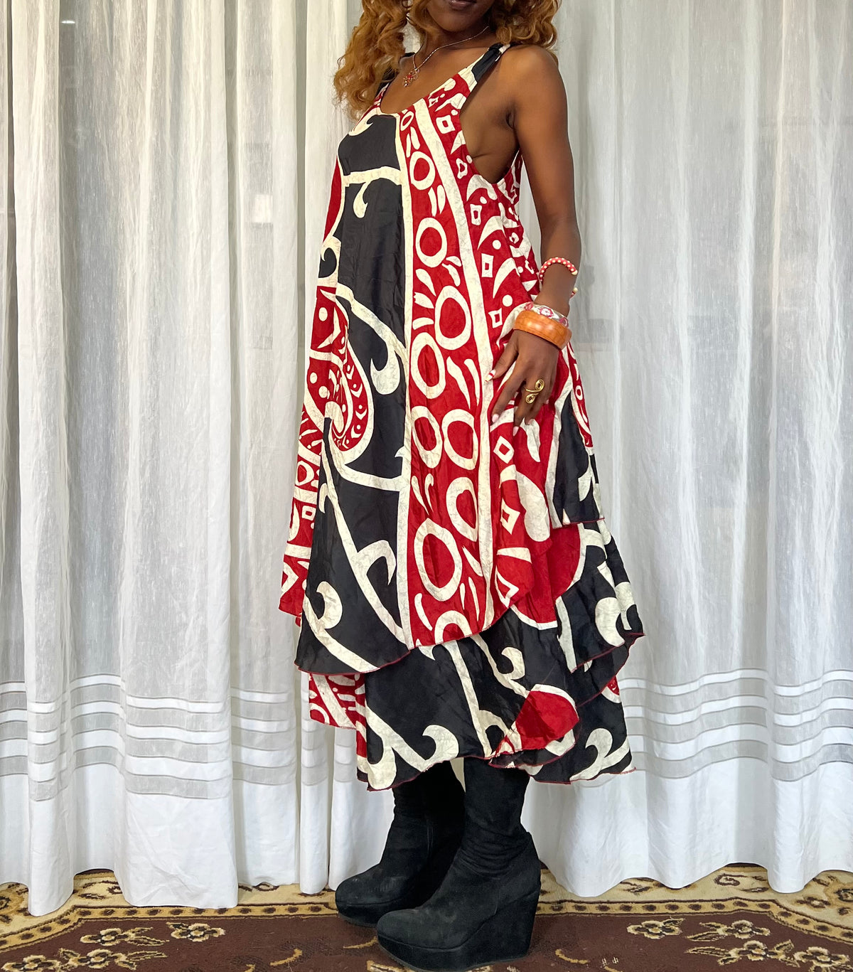 Abstract Print Handkerchief Dress