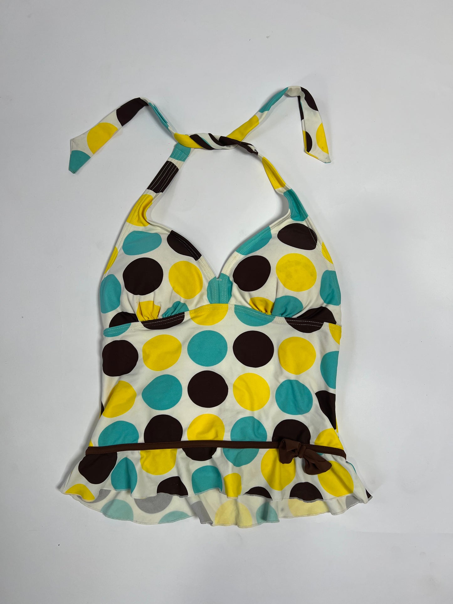 Colorful polka dot tankini halter