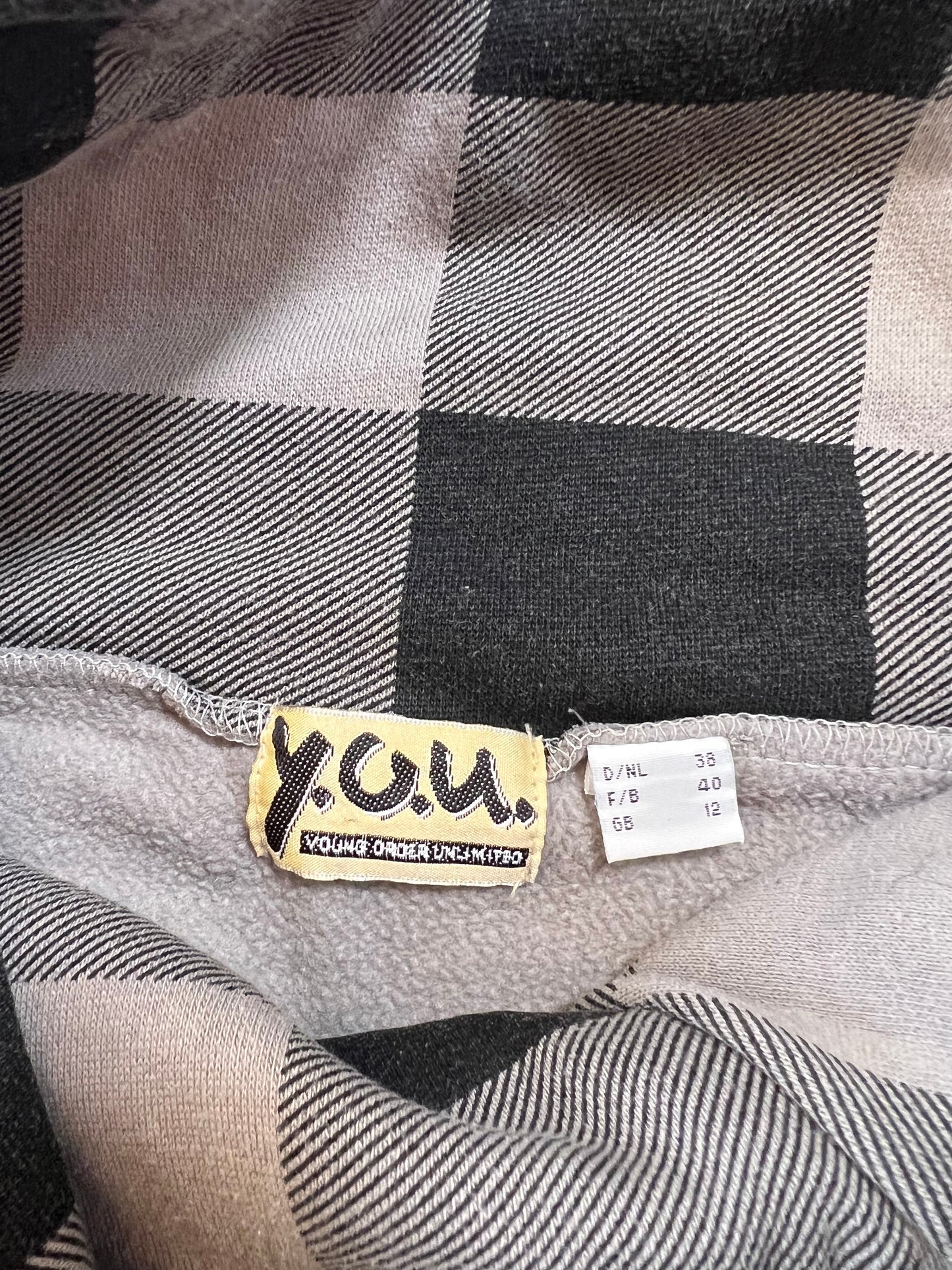 High Neck gingham Sweatshirt