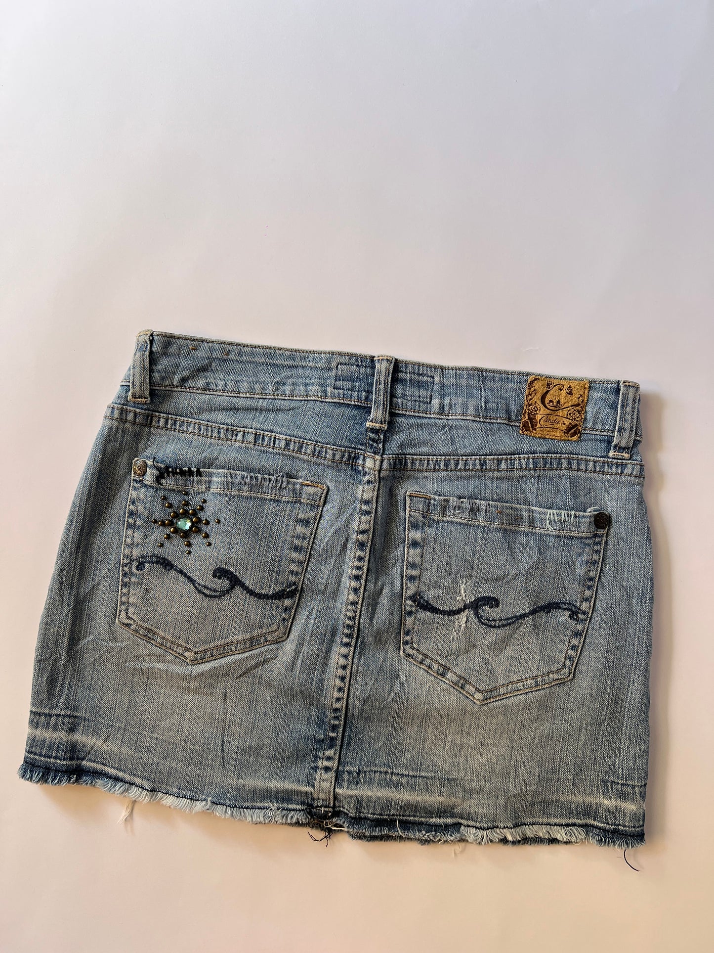 Y2k denim mini skirt