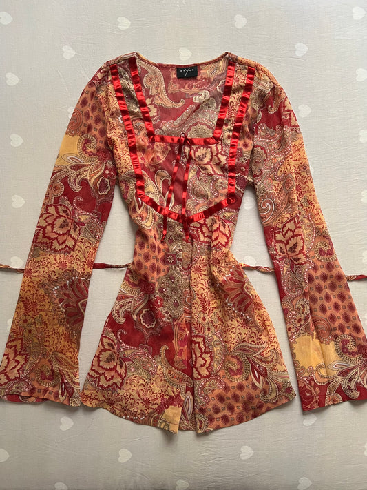 Paisley Print boho top