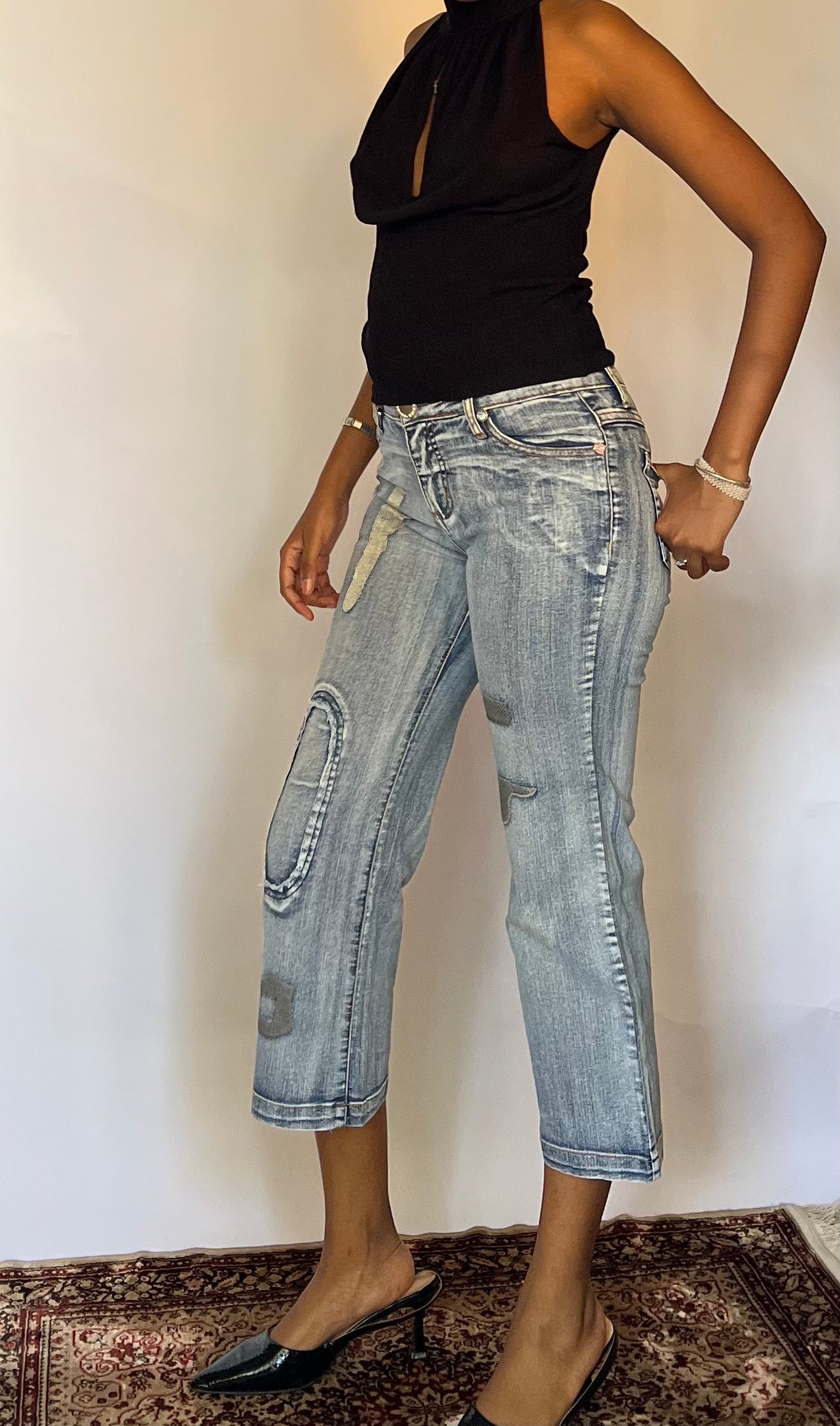 Y2k Denim Capri Pants