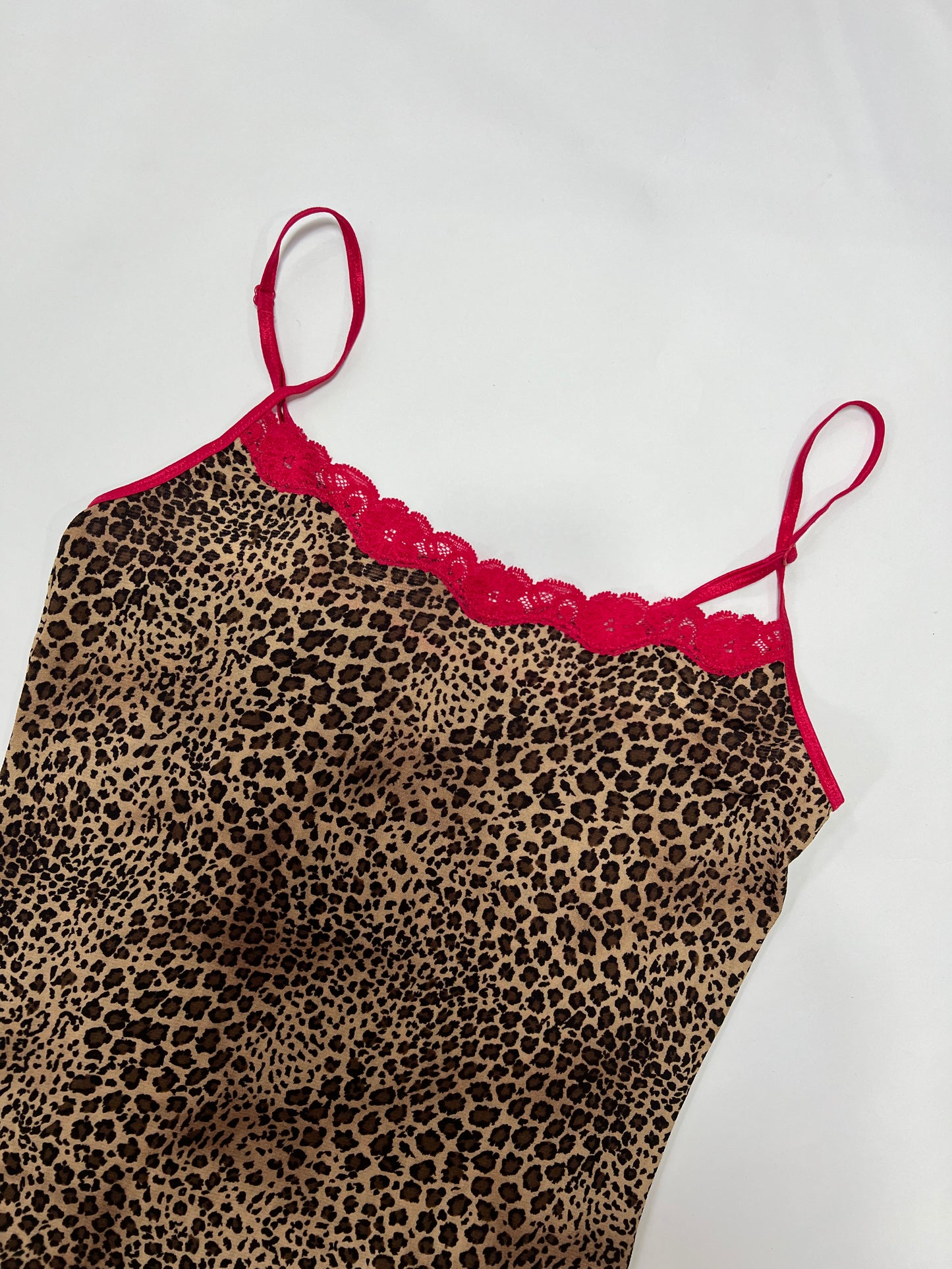 Leopard Print Lace Trim Cami