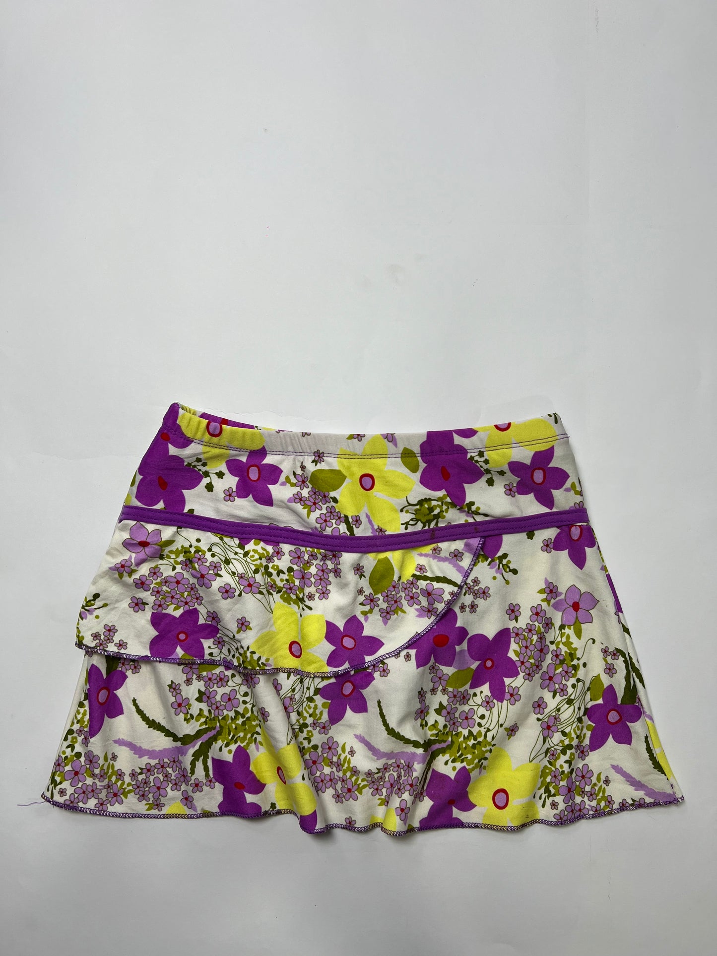 Floral Ruffle Mini Skirt