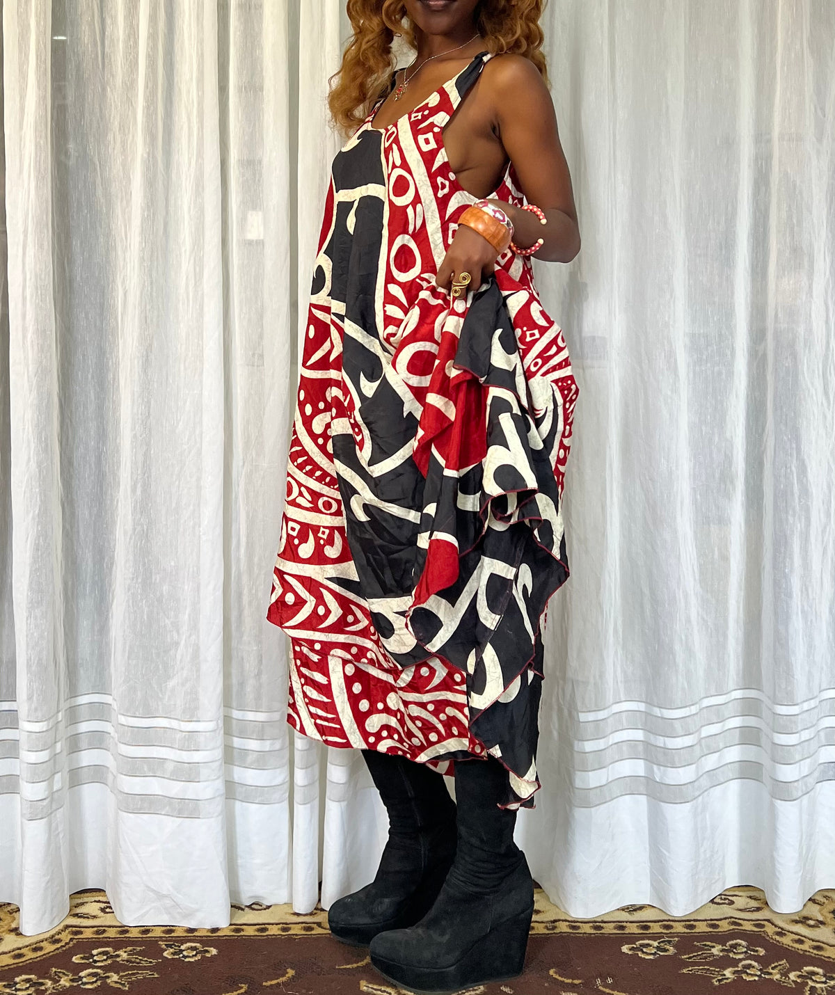 Abstract Print Handkerchief Dress