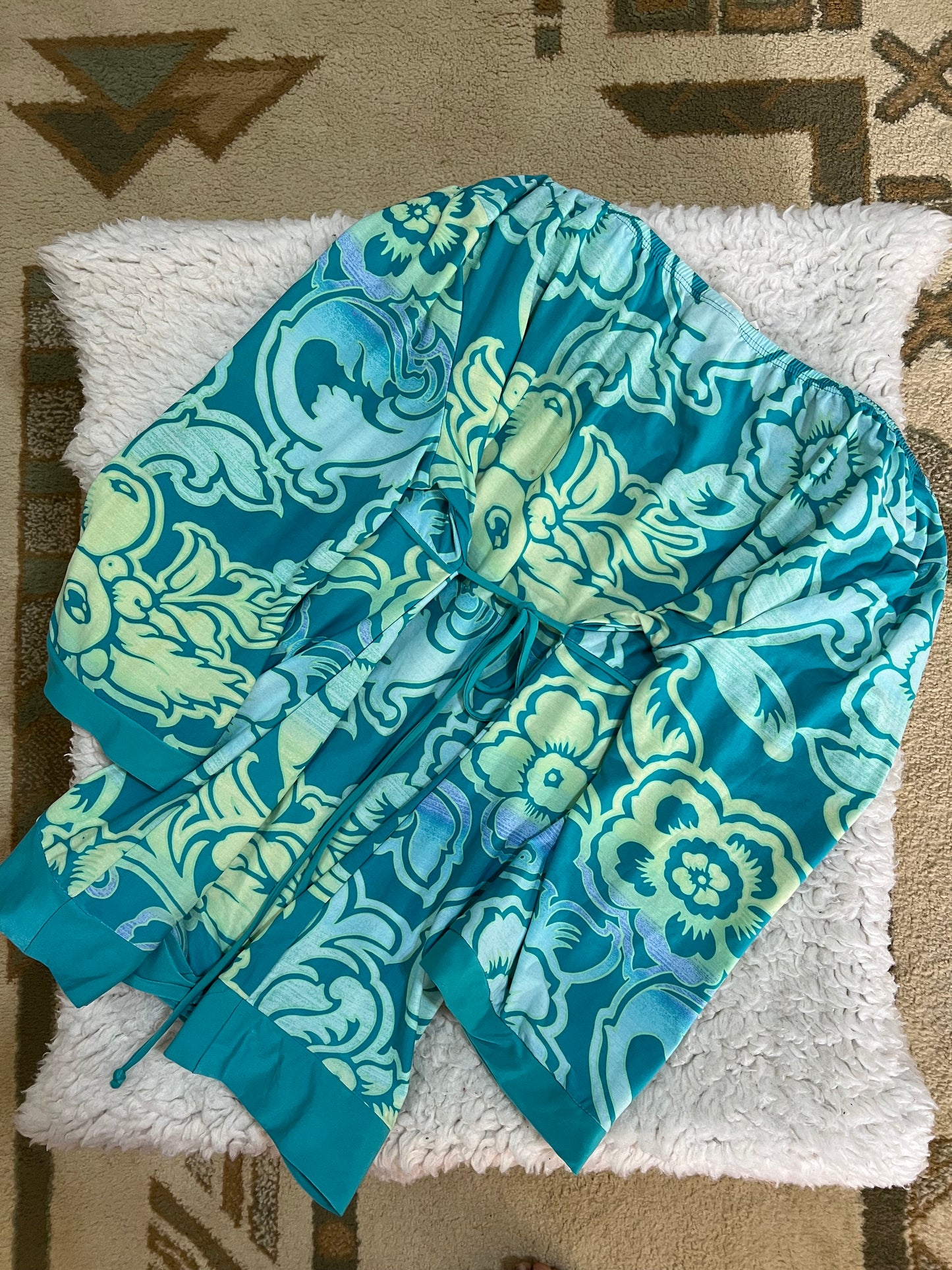 Y2K Aqua Bell Sleeve Top