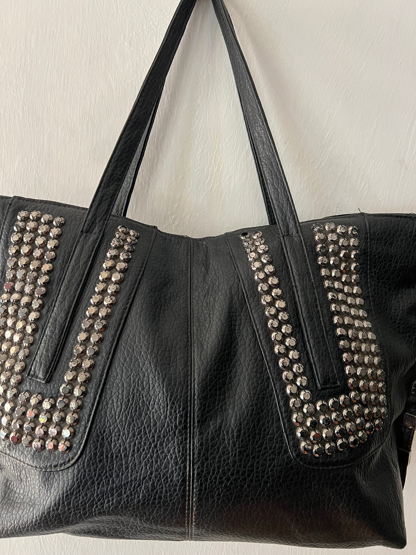 Black Leather Studded Purse