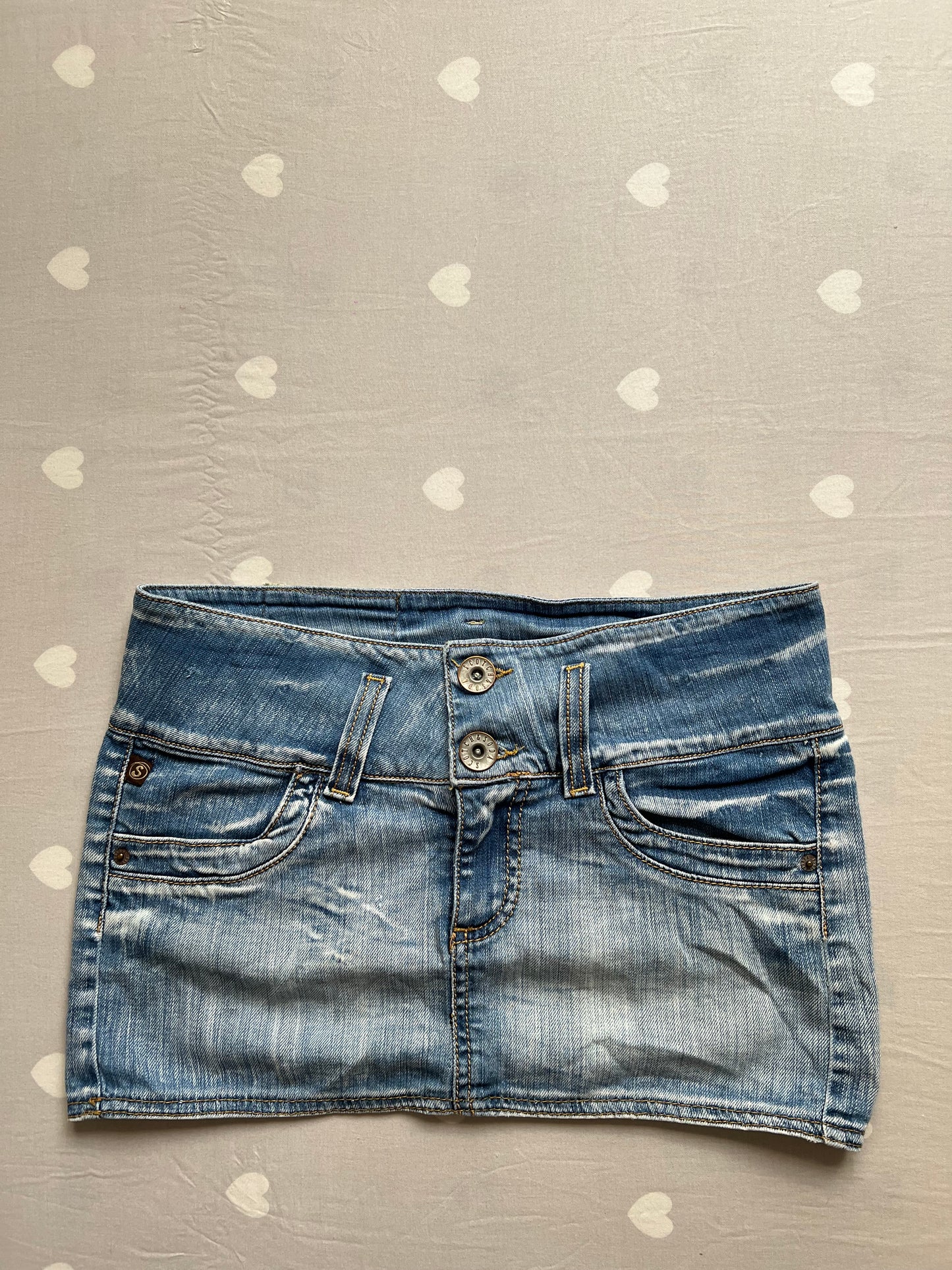 Y2k denim mini skirt