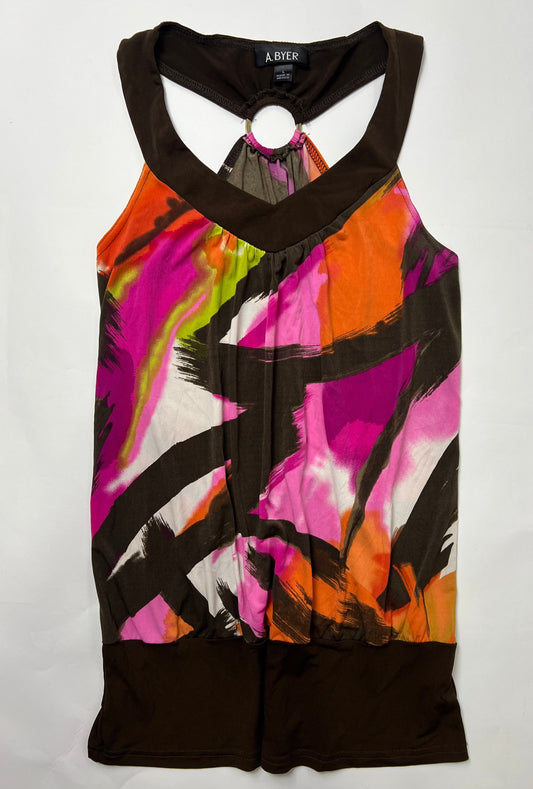 Abstract Print Ring-Back Tank Top