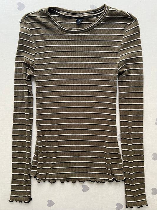 Green Ribbed Long Sleeve