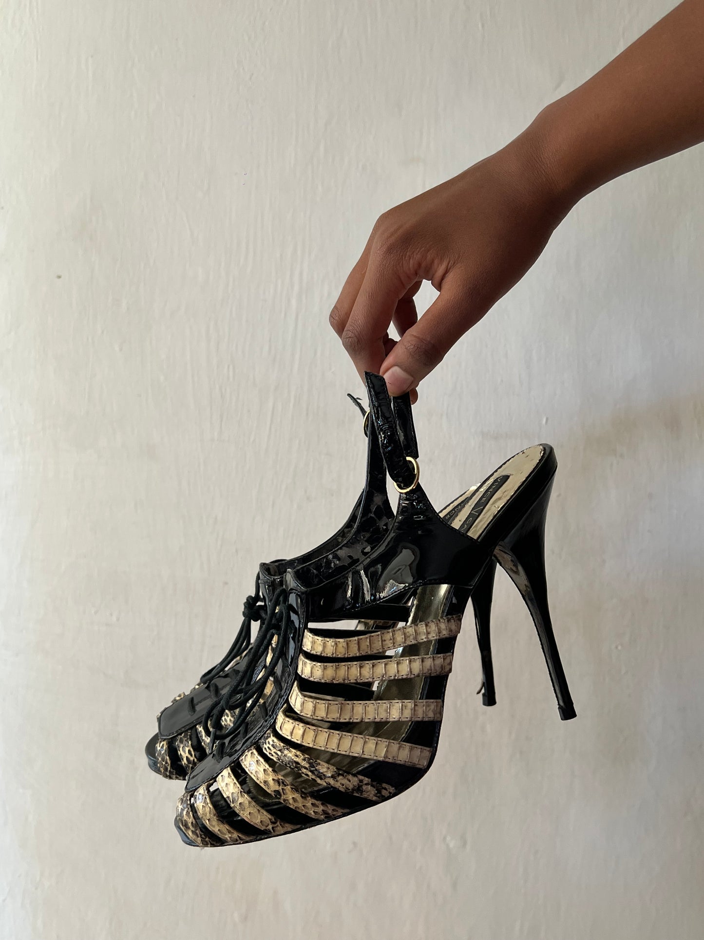 Snake Skin print  Gladiator Heels