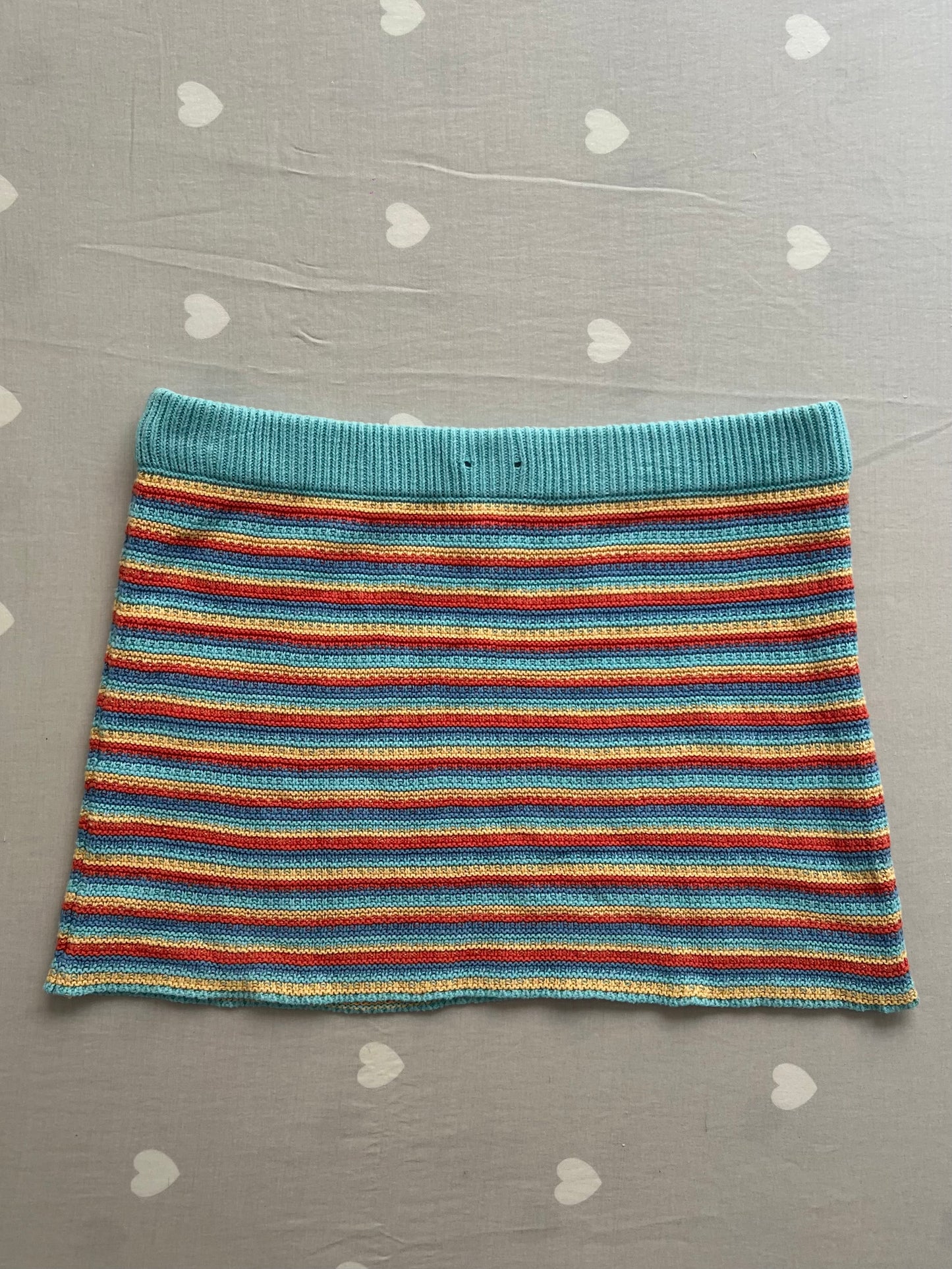 Striped multicolored mini skirt