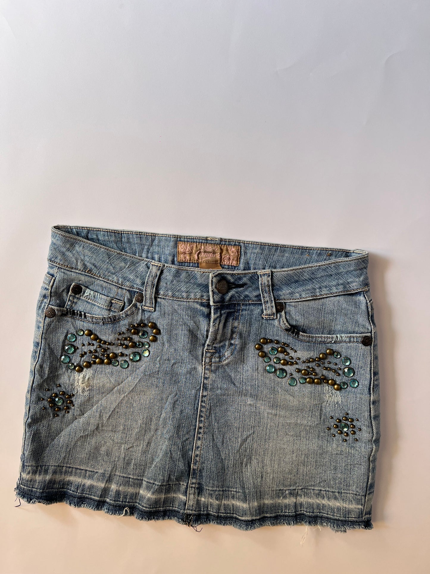 Y2k denim mini skirt