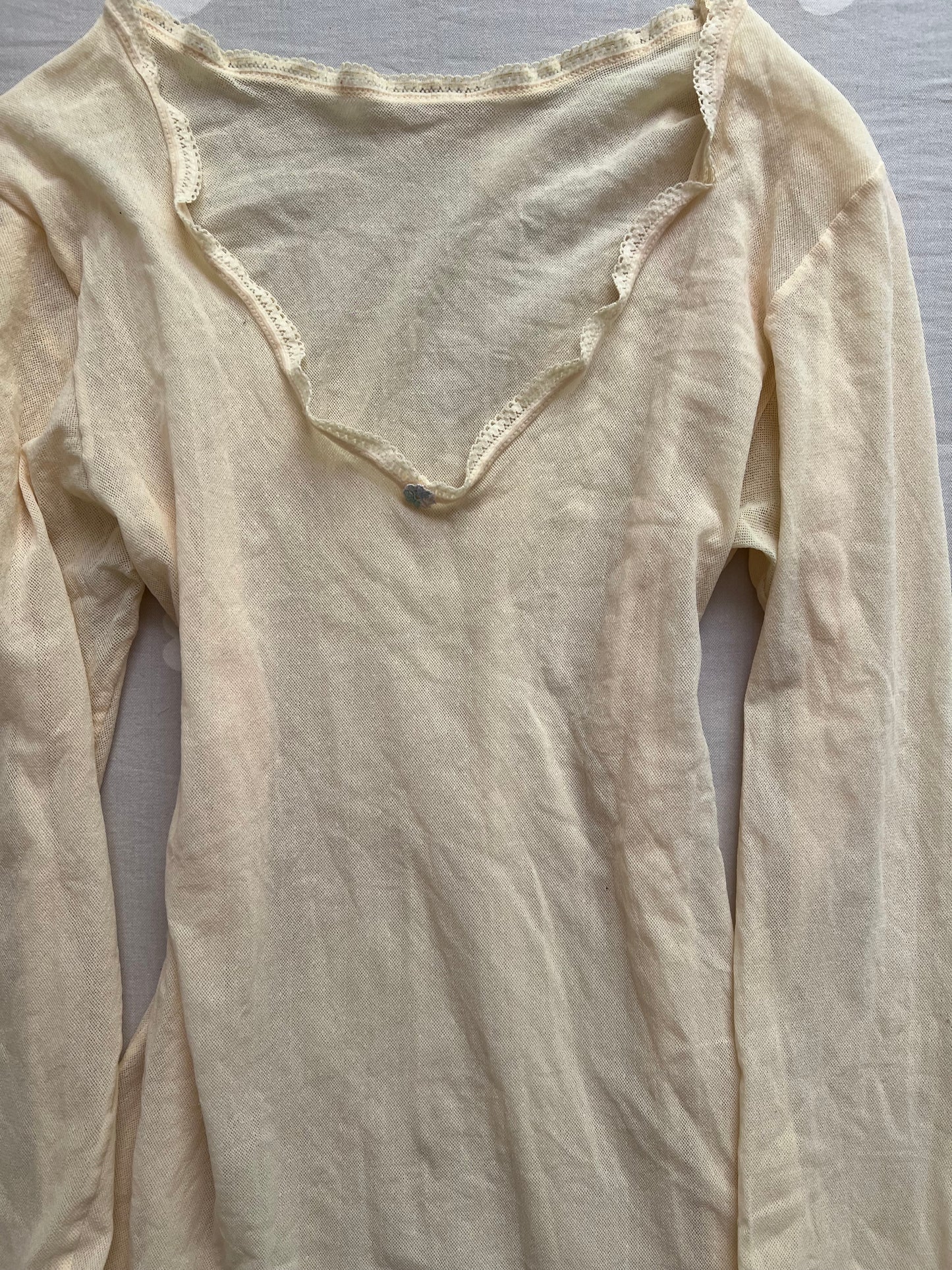 Butter yellow mesh long sleeve