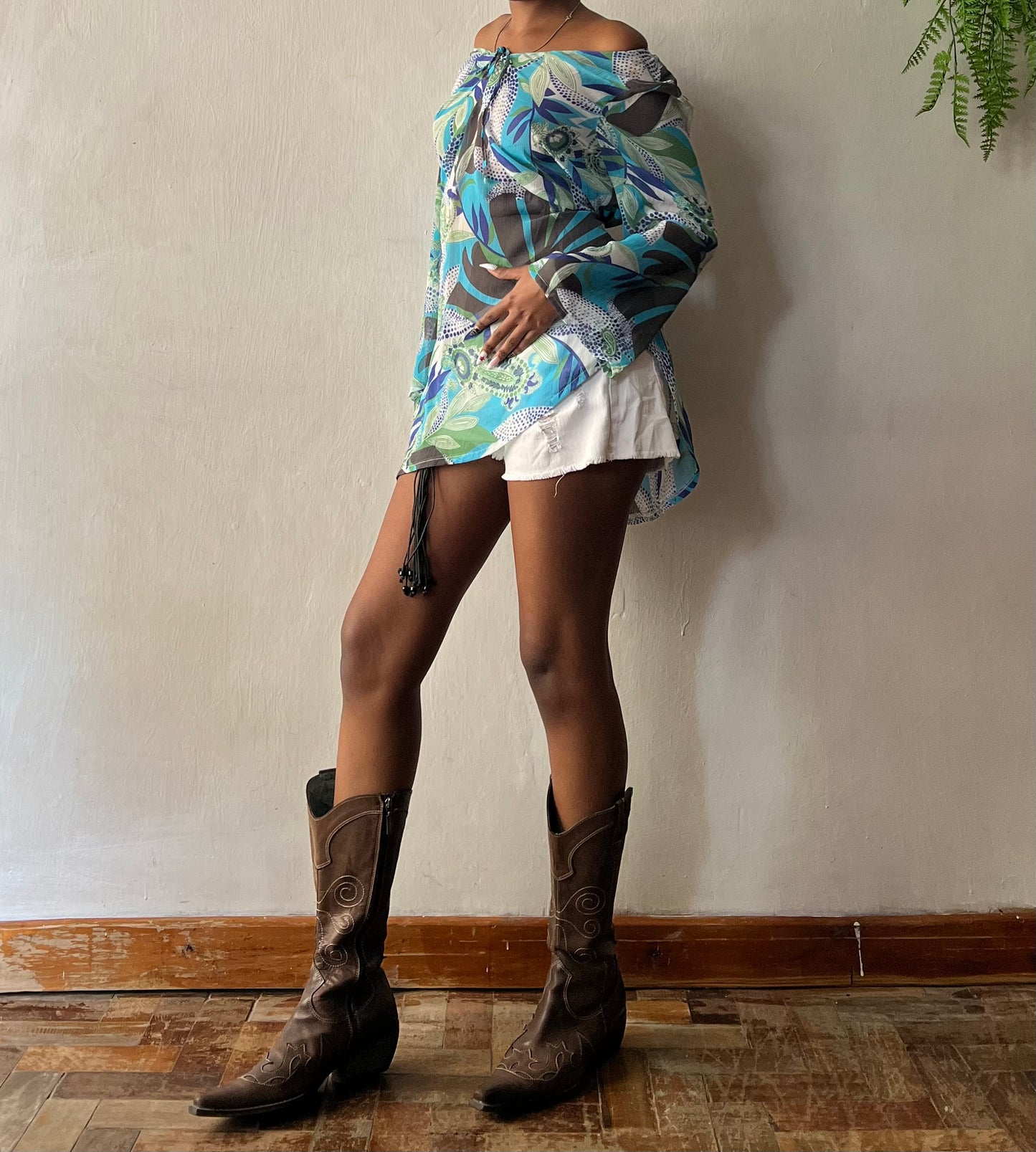 Flowy asymmetrical bohemian top