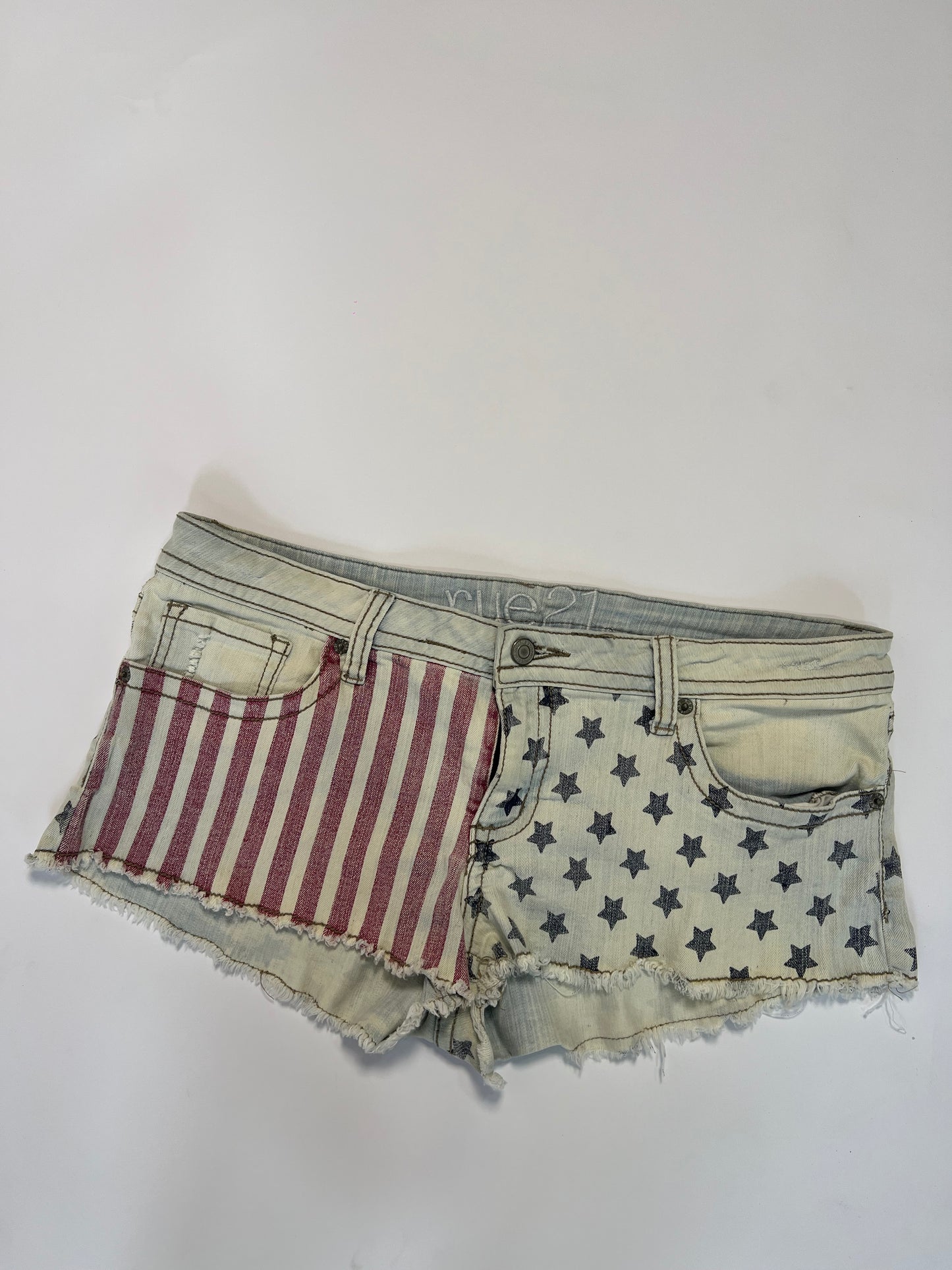 American Flag Denim Shorts