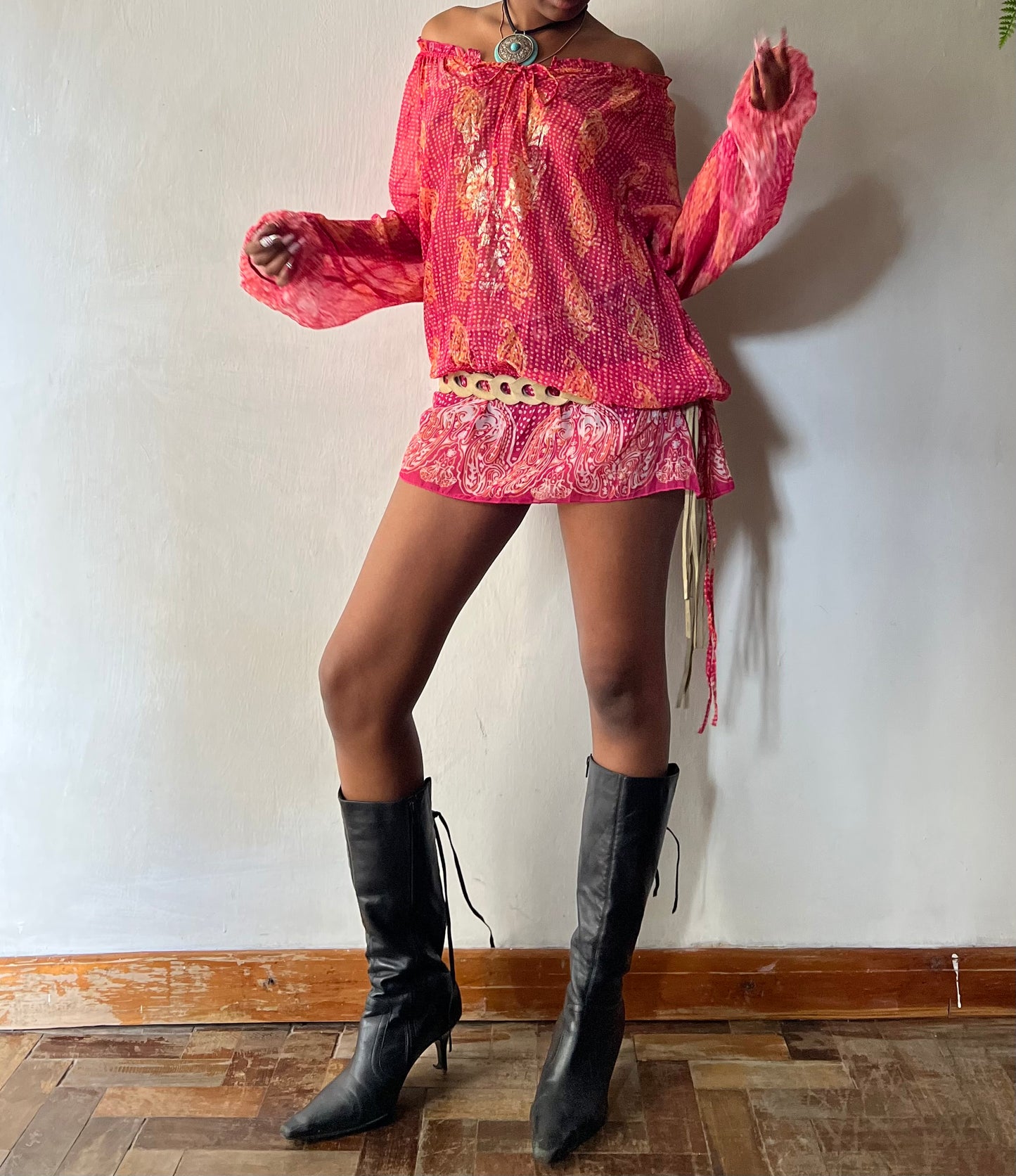 Pink bohemian dress