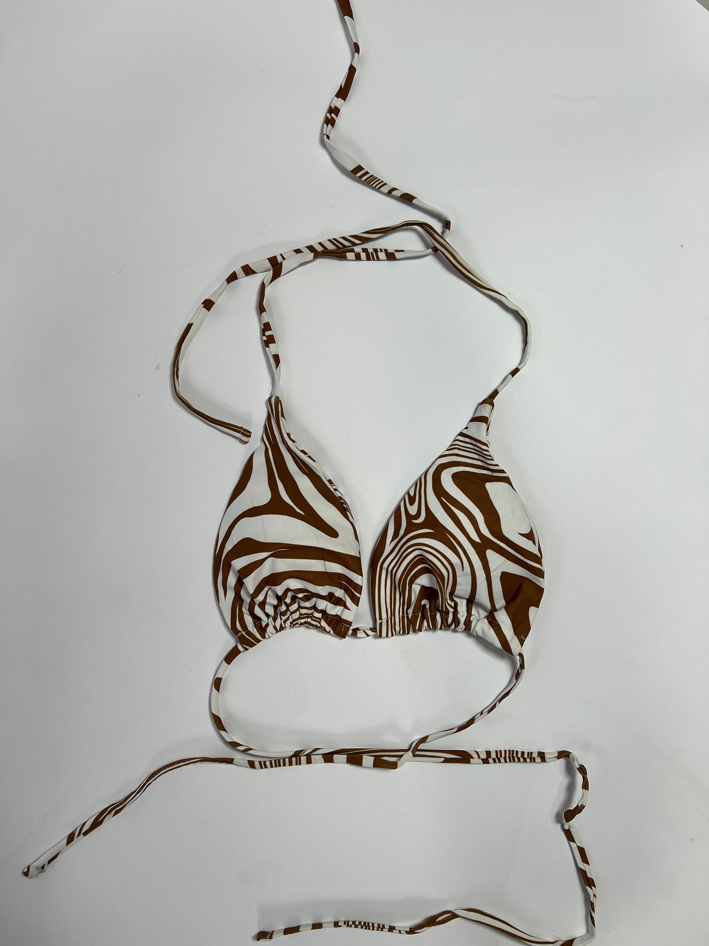 Striped triangle bikini top